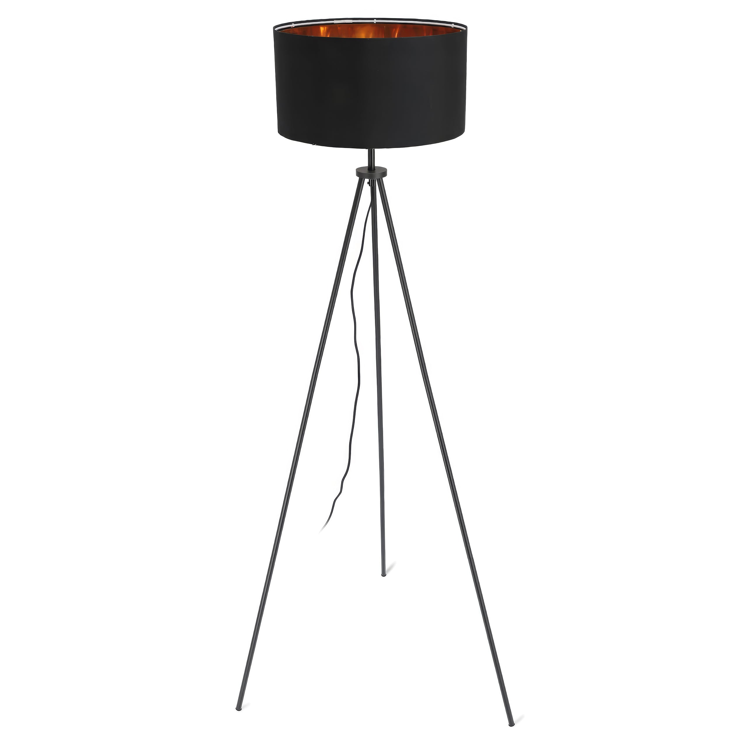 Lampa podłogowa na trójnogu z abażurem w stylu eleganckim | Aureno Czarny mat