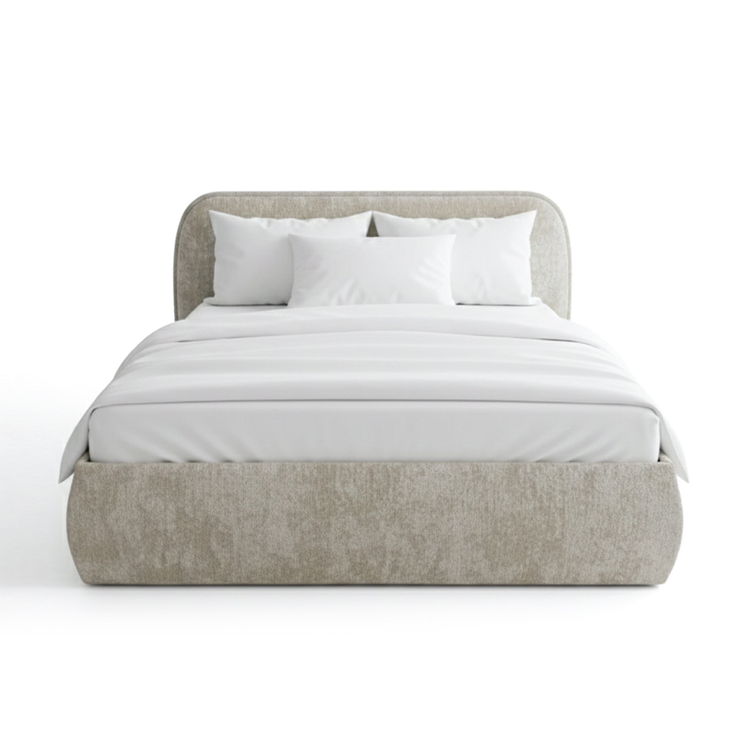 Łóżko tapicerowane z pojemnikiem w stylu soft modern | Eterial