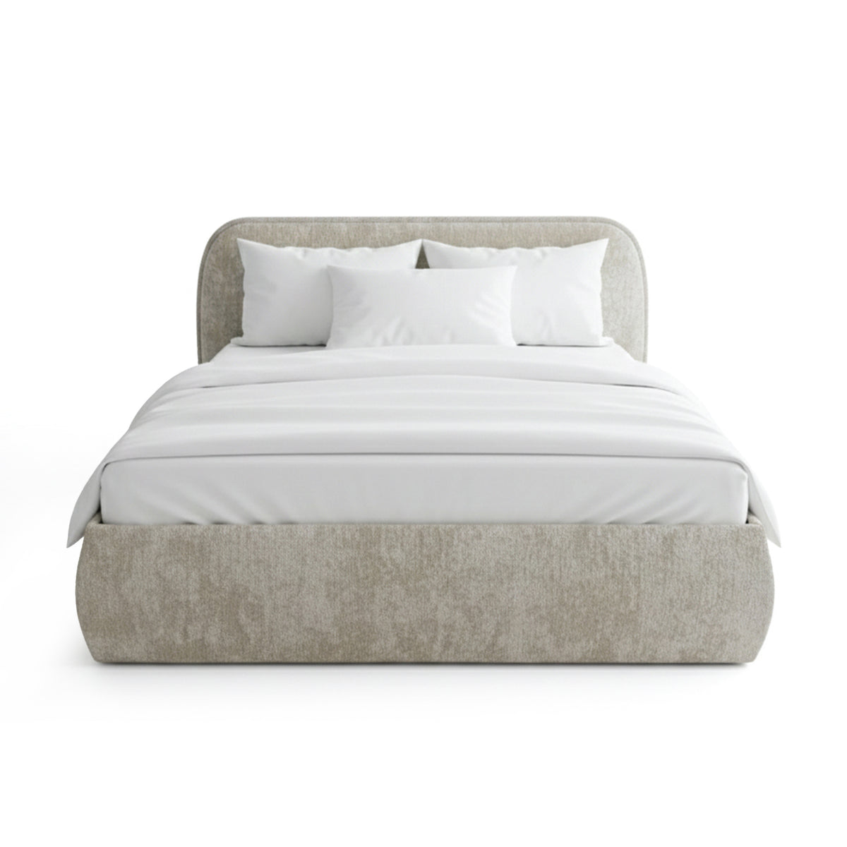 Łóżko tapicerowane z pojemnikiem w stylu soft modern | Eterial