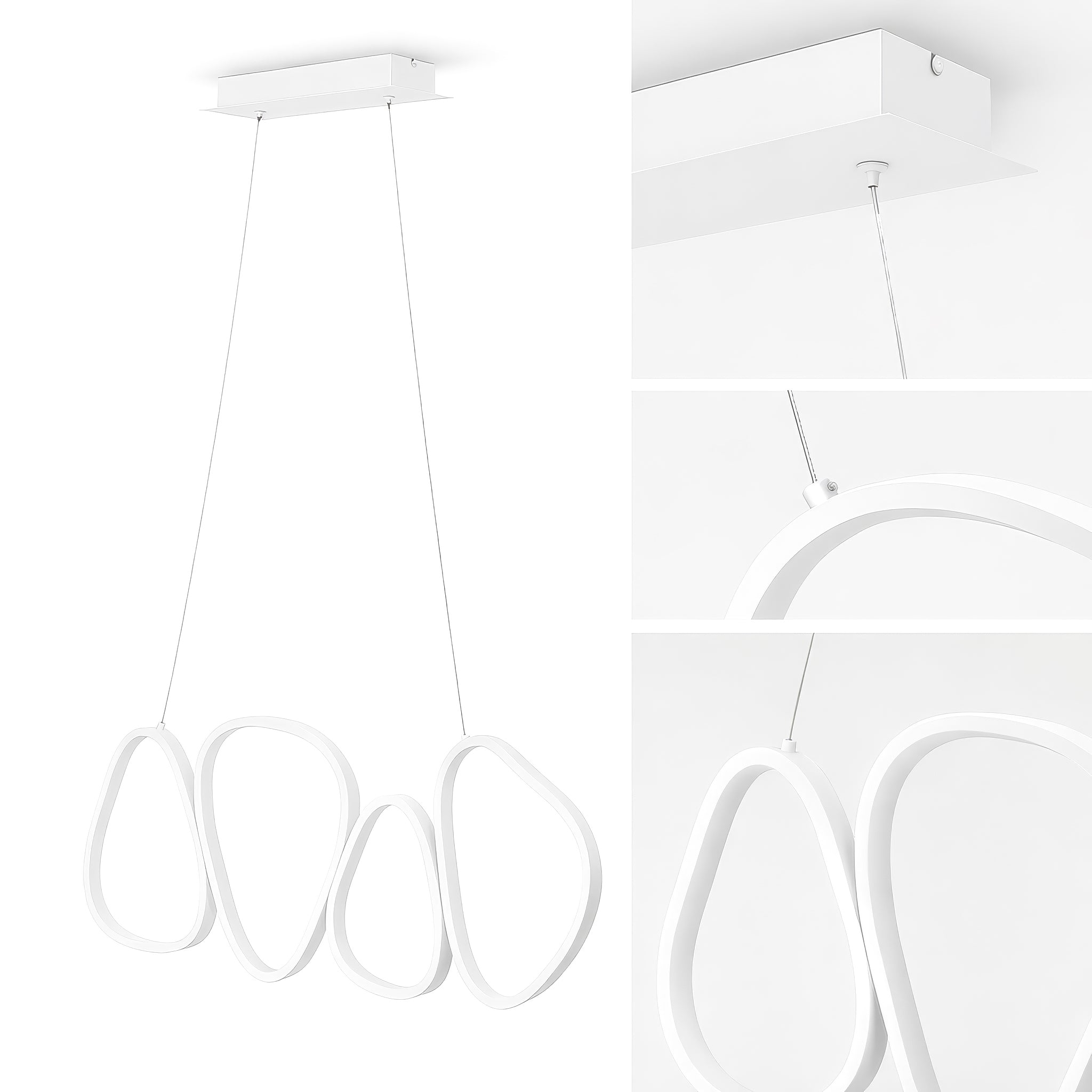Lampa wisząca LED z czterema pętlami światła w stylu nowoczesnym | Loria