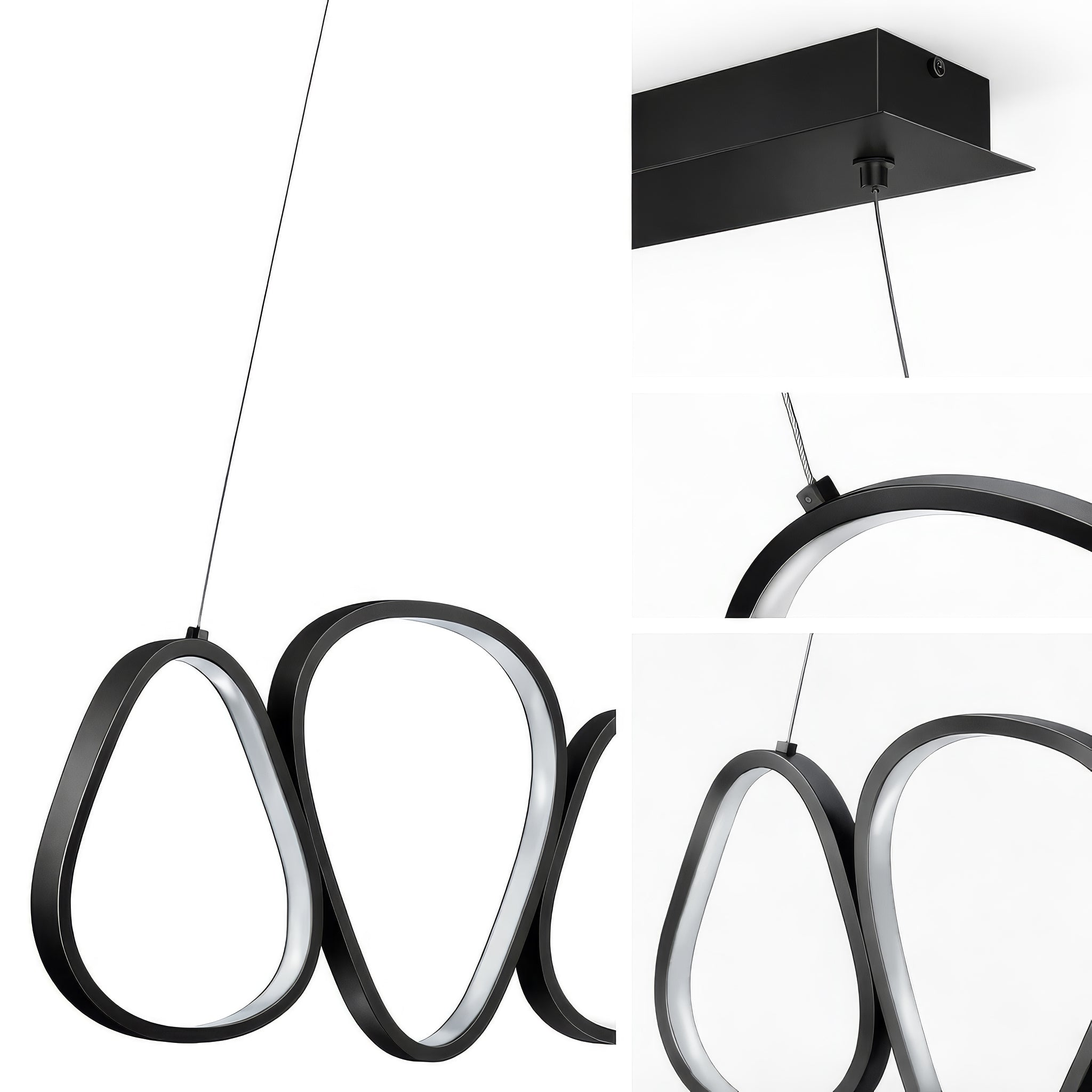 Lampa wisząca LED z czterema pętlami światła w stylu nowoczesnym | Loria