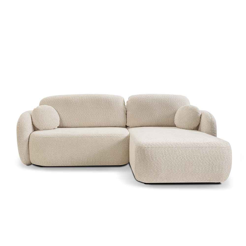 Narożnik 4-osobowy z funkcją spania w stylu minimalistycznym, tkanina Abriamo | OLEMO