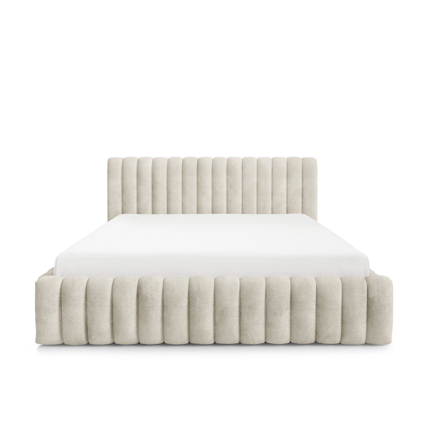 Łóżko tapicerowane z pojemnikiem w stylu modern soft, tkanina Coral | Pastel