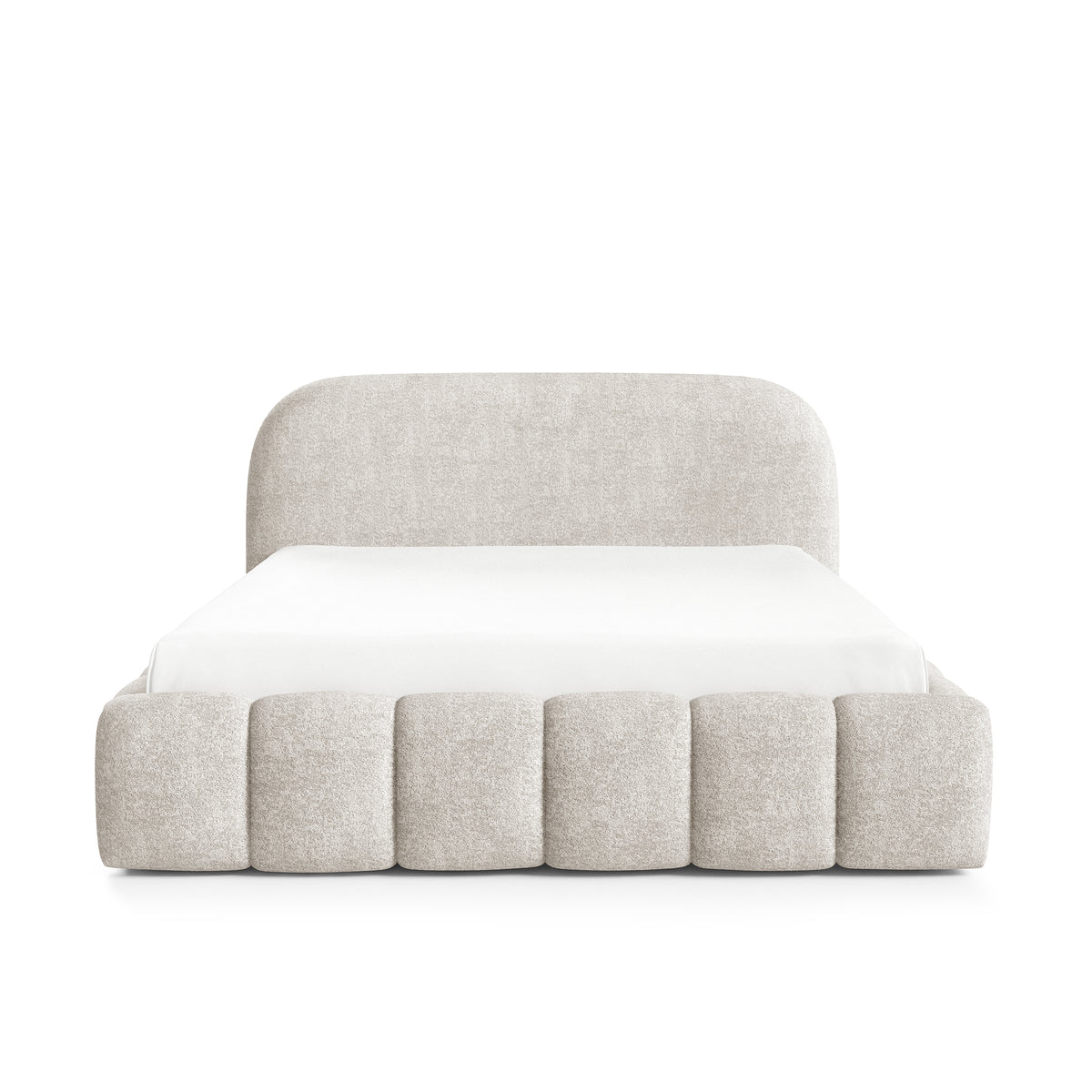 Łóżko tapicerowane z pojemnikiem w stylu modern soft, tkanina Monte | Tegell
