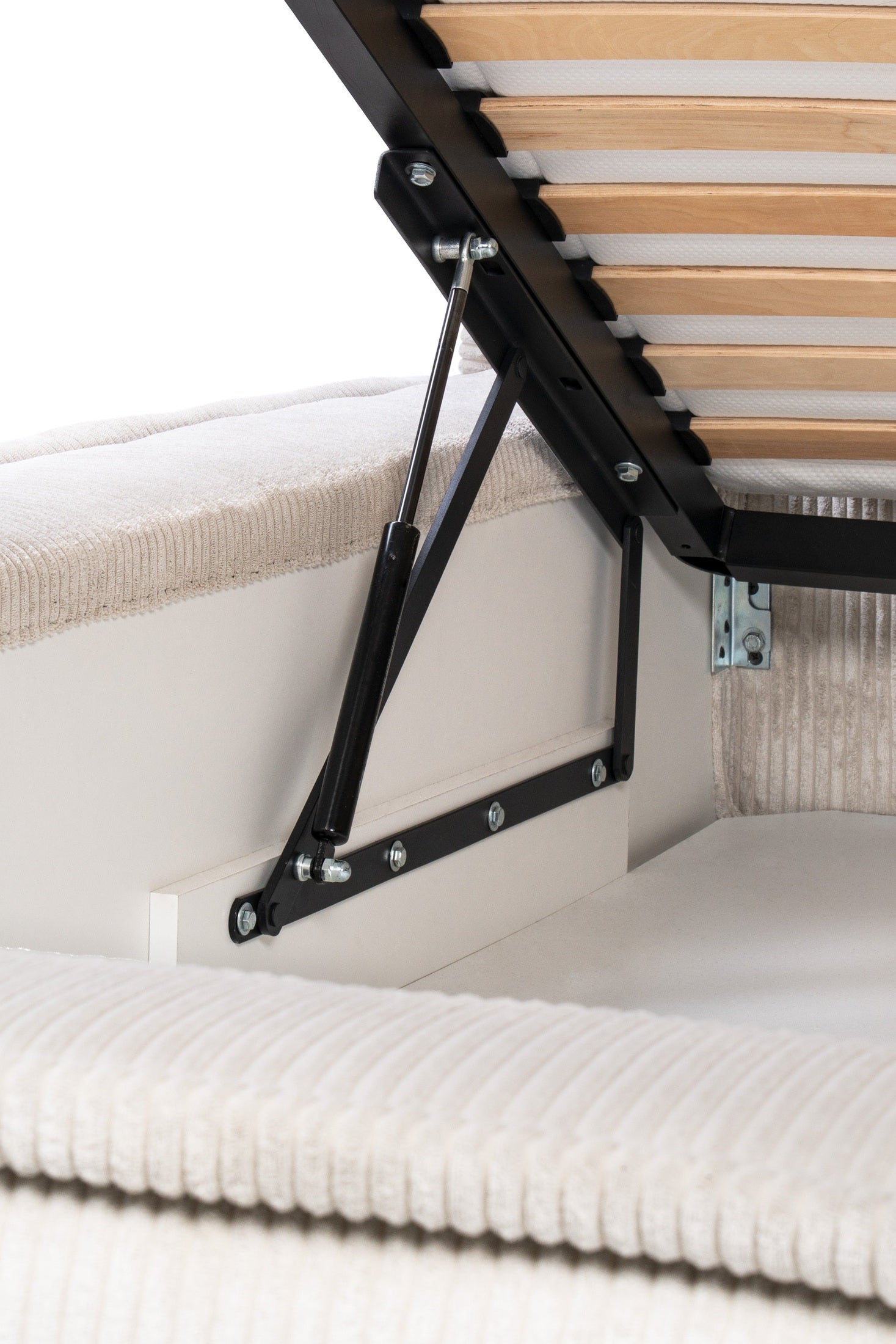 Łóżko tapicerowane z pojemnikiem w stylu klasycznym | Gryby
