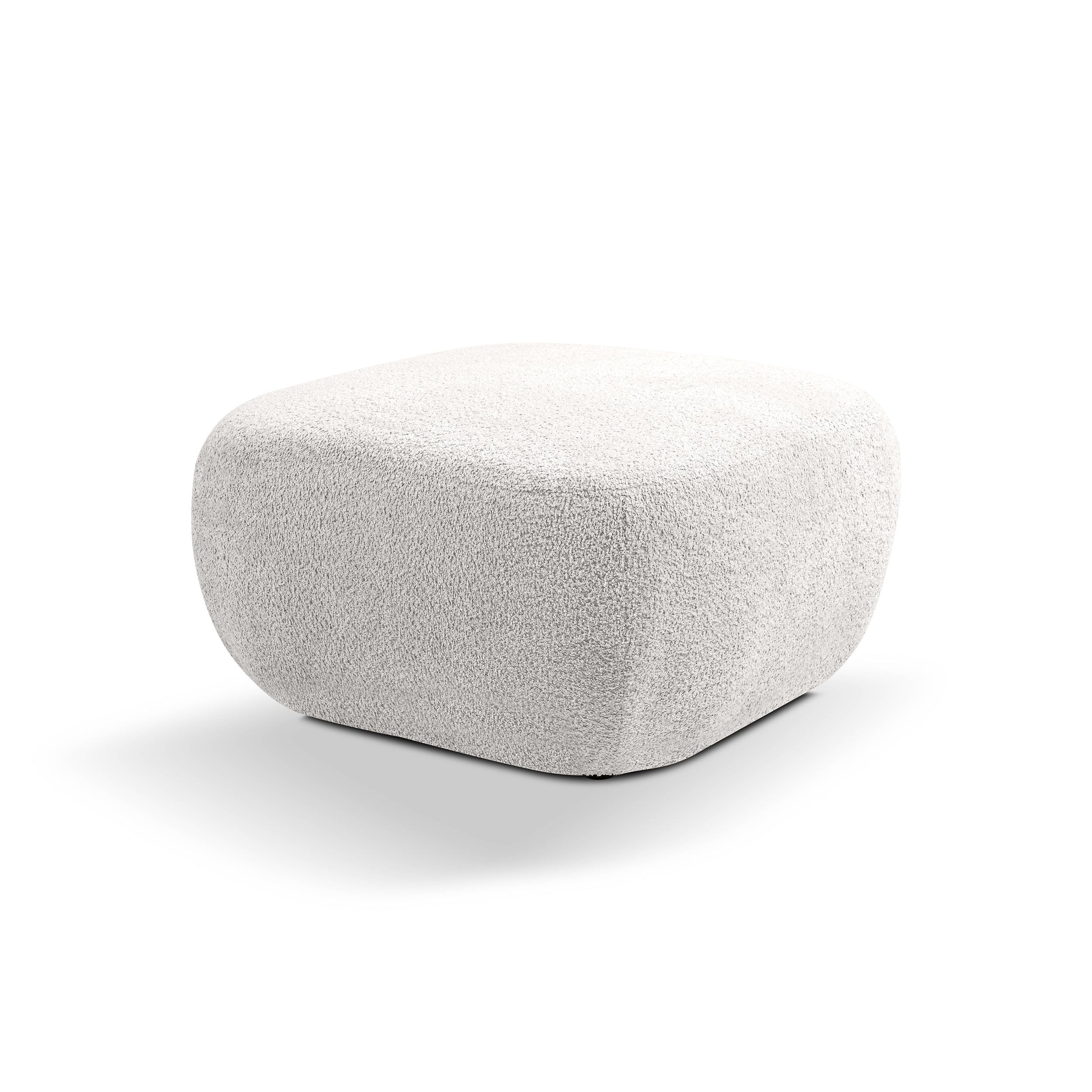 Pufa w stylu organic modern 75×39 cm, tkanina Abriamo | OLEMO Poranna Biel (ABRIAMO 04)