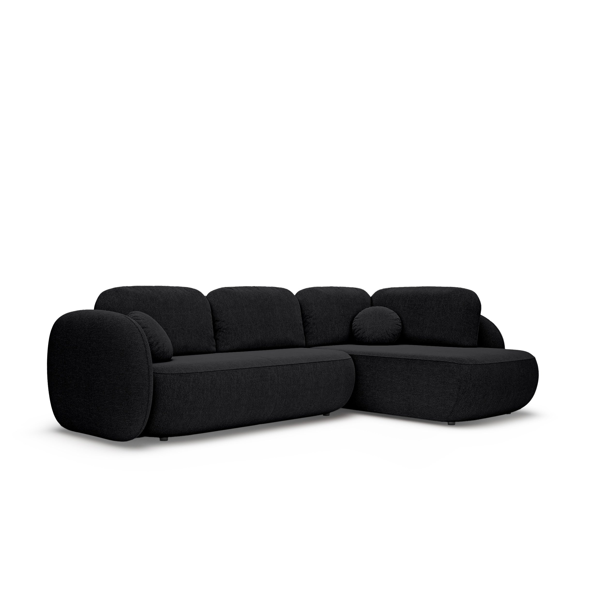 Narożnik z funkcją spania o powierzchni 123x250 w stylu organic modern | OLEMO Prawostronny Krucza Głębia (ARAGON 99)