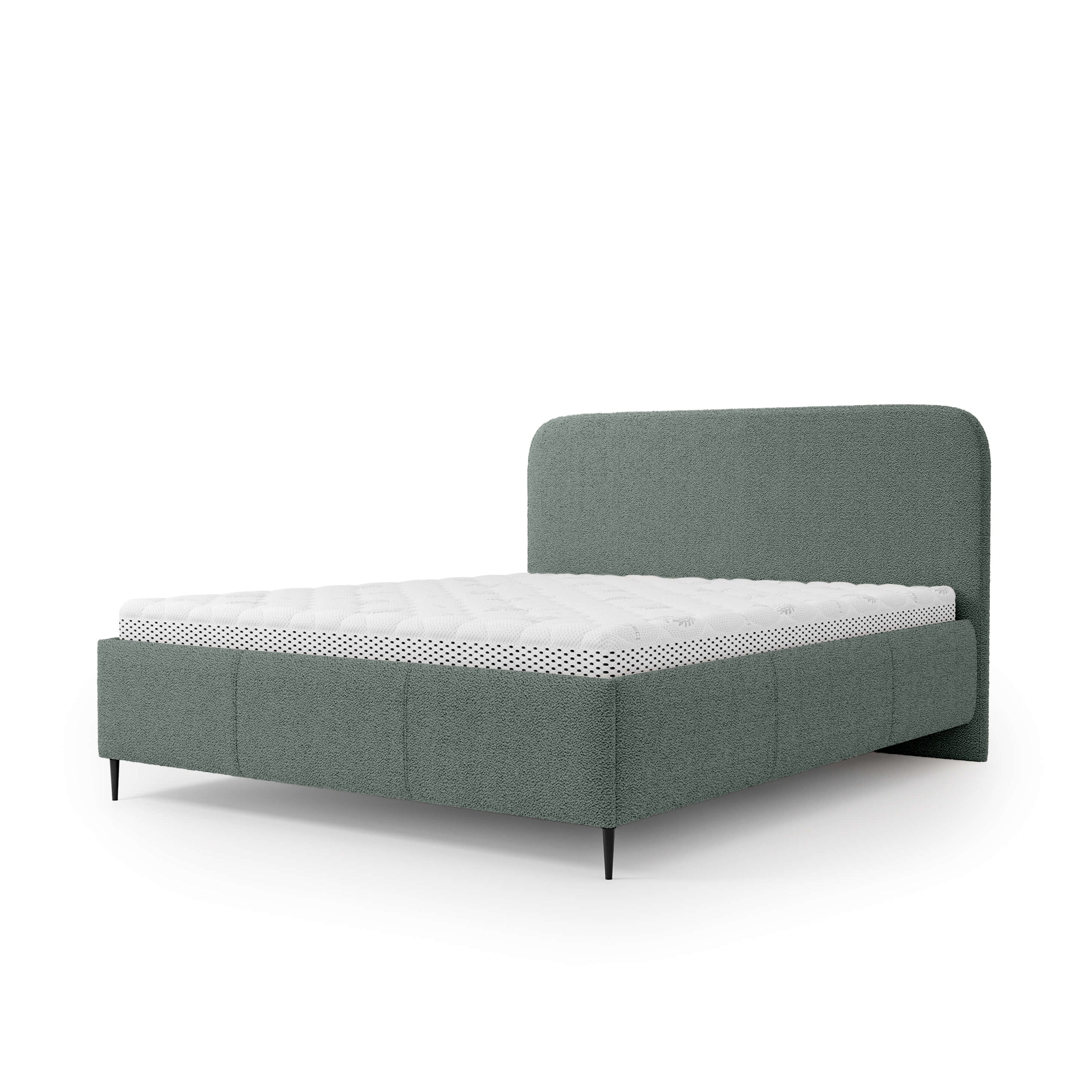 Łóżko tapicerowane z pojemnikiem w stylu nowoczesnym | Edi 180 200 Mgła Oceanu (PERFECT HARMONY 72)