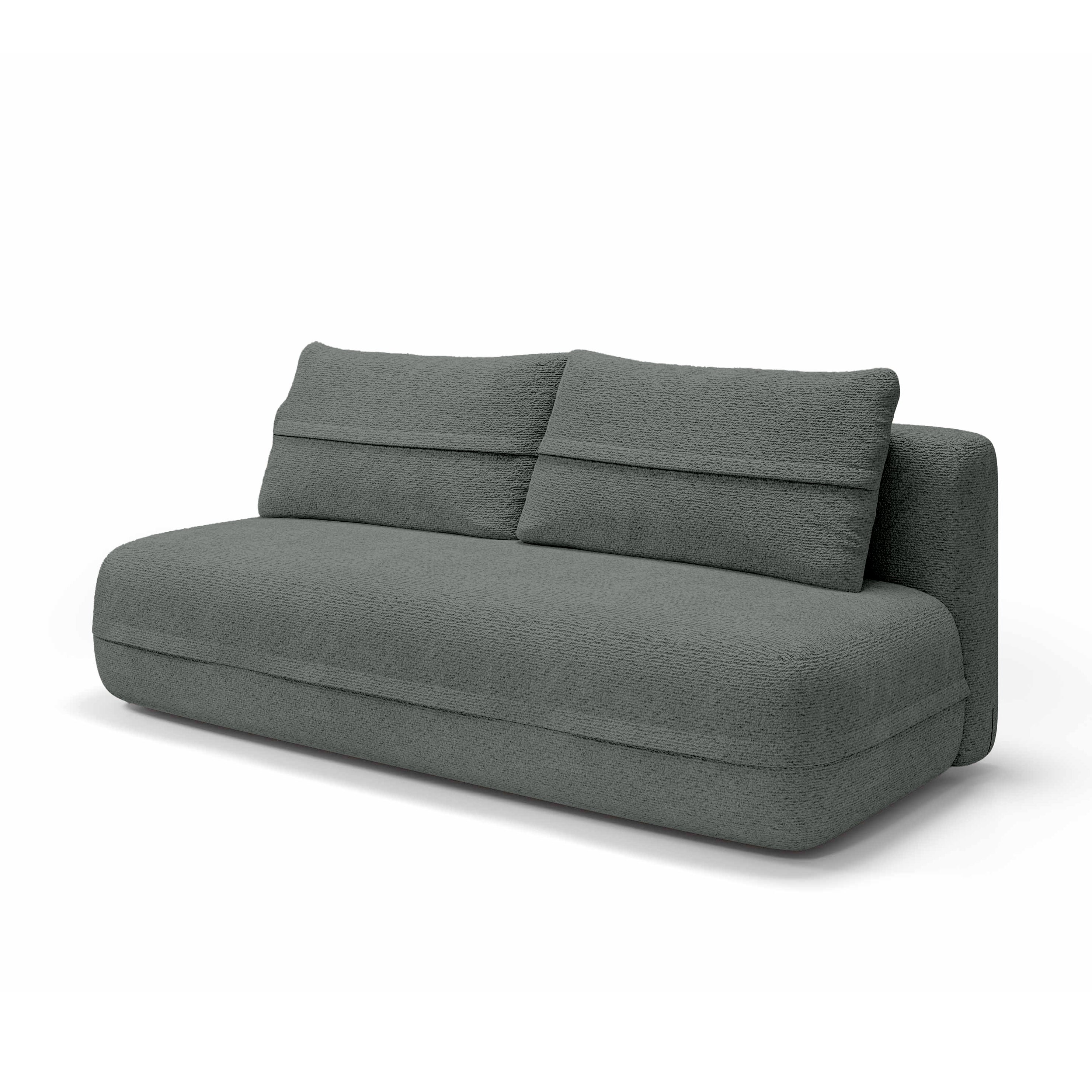 Sofa 2-osobowa z funkcją spania 206 cm w stylu minimalistycznym | Lento Kamienny Popiół (CREMONA 93)