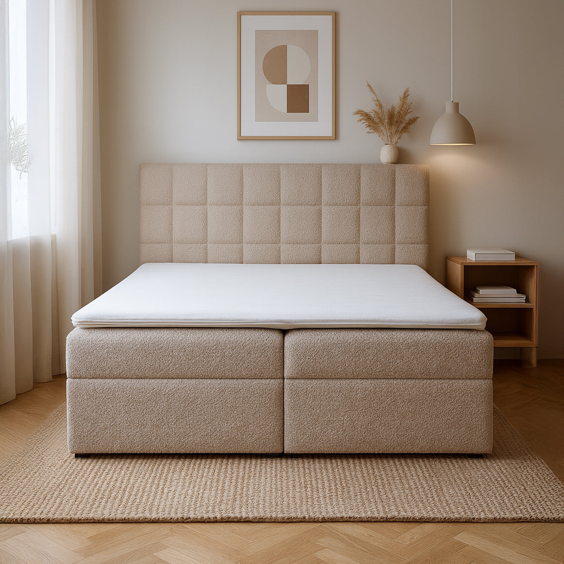 Łóżko Kontynentalne z Pojemnikiem Bazy