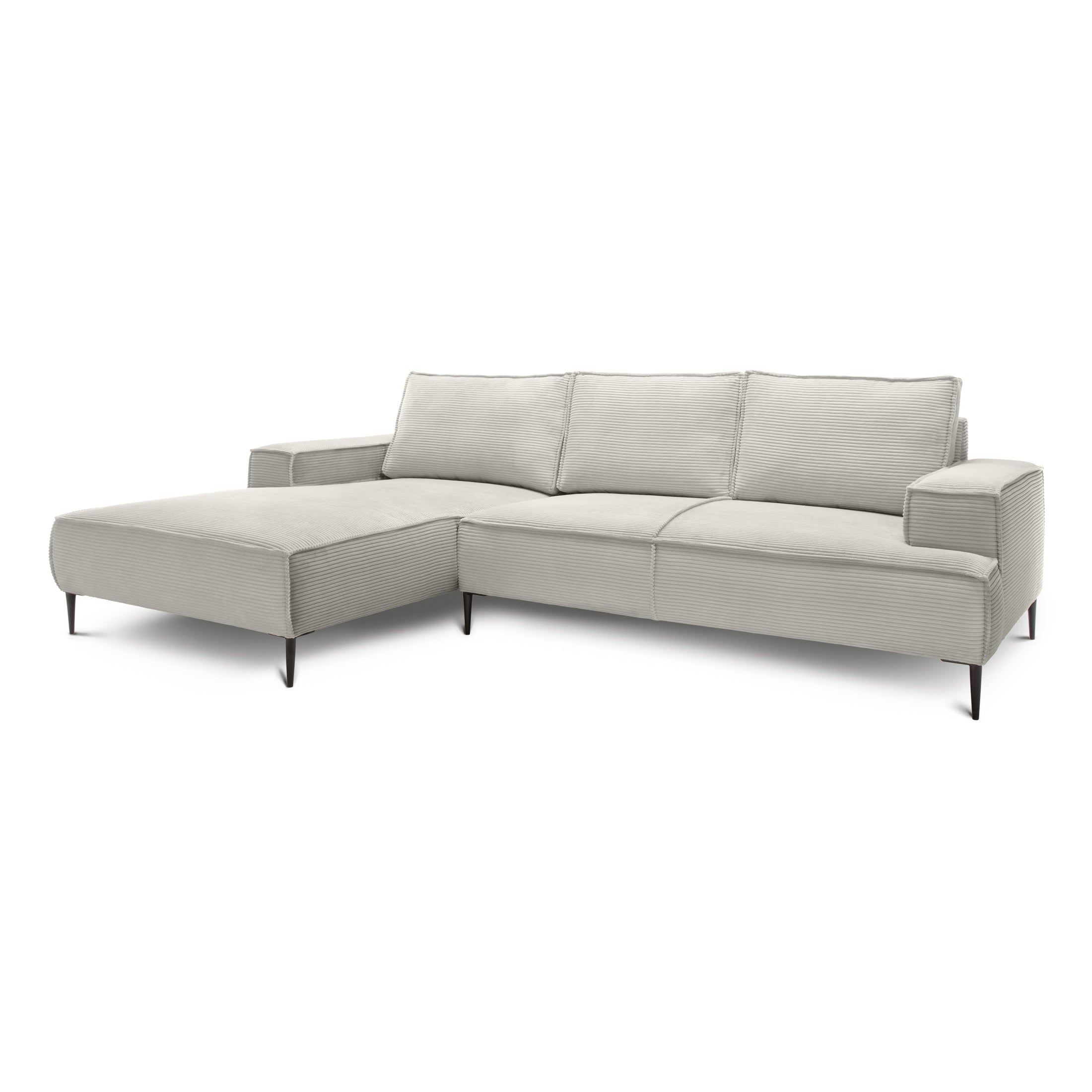 Narożnik 3-osobowy 275 cm w stylu modern classic | May Lniany Krem (POSO 100) Lewostronny