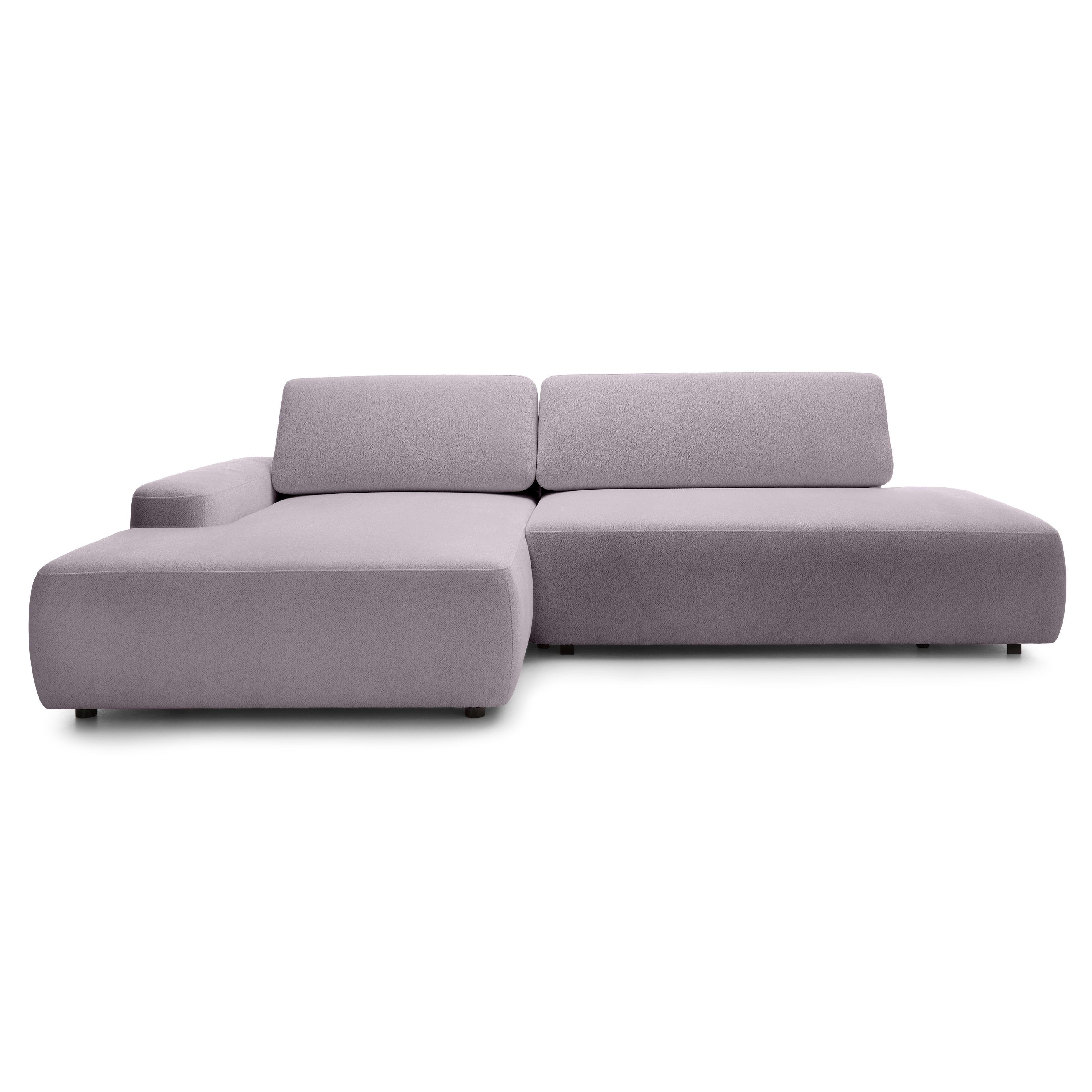 Narożnik z funkcją spania 4-osobowy 125x210 w stylu japandi | Bamby Lewostronny Jesienny Róż (RAVEN 91)