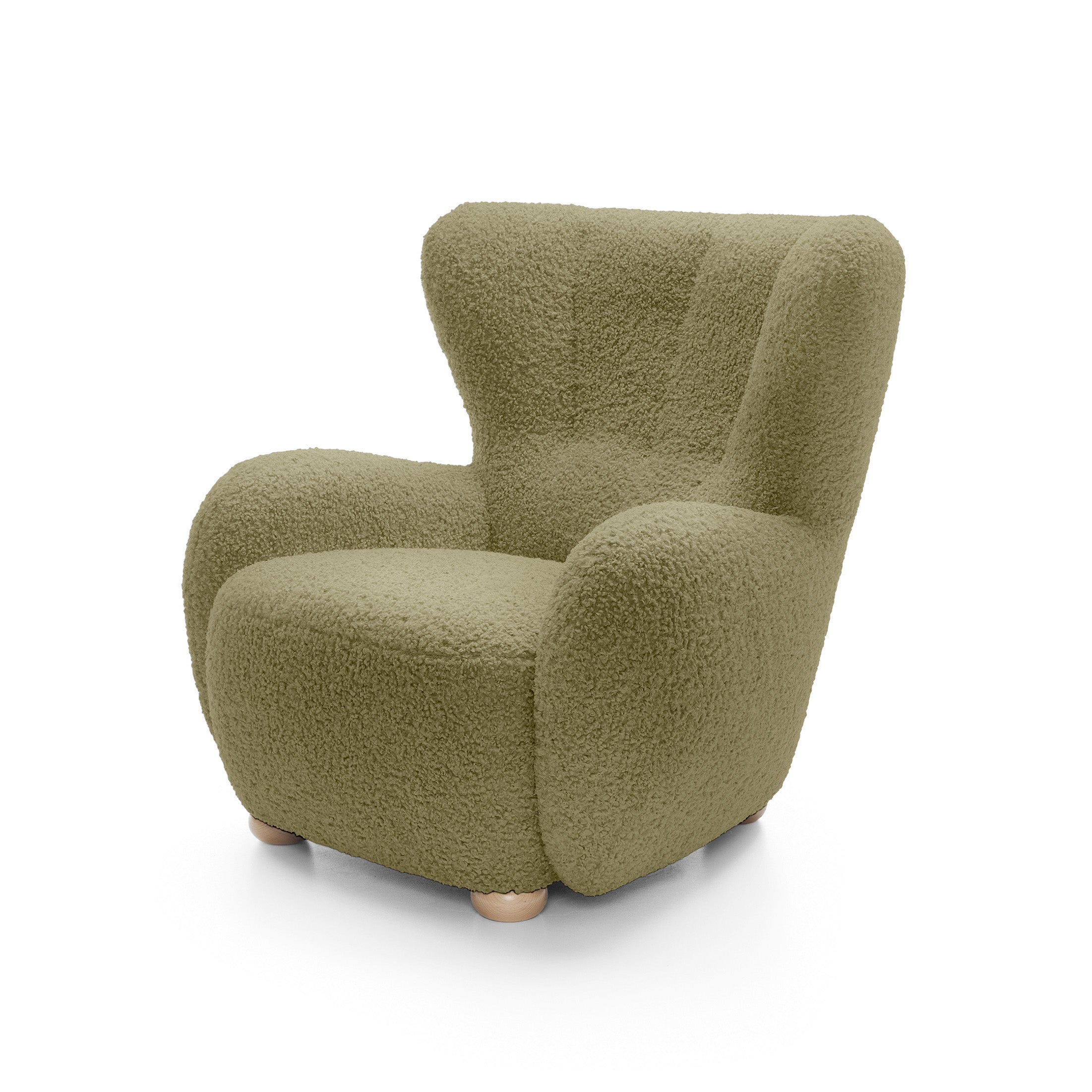 Fotel 88 cm do relaksu w stylu skandynawskim | Tedi Miodowy Mech (ROLF 13) Buk
