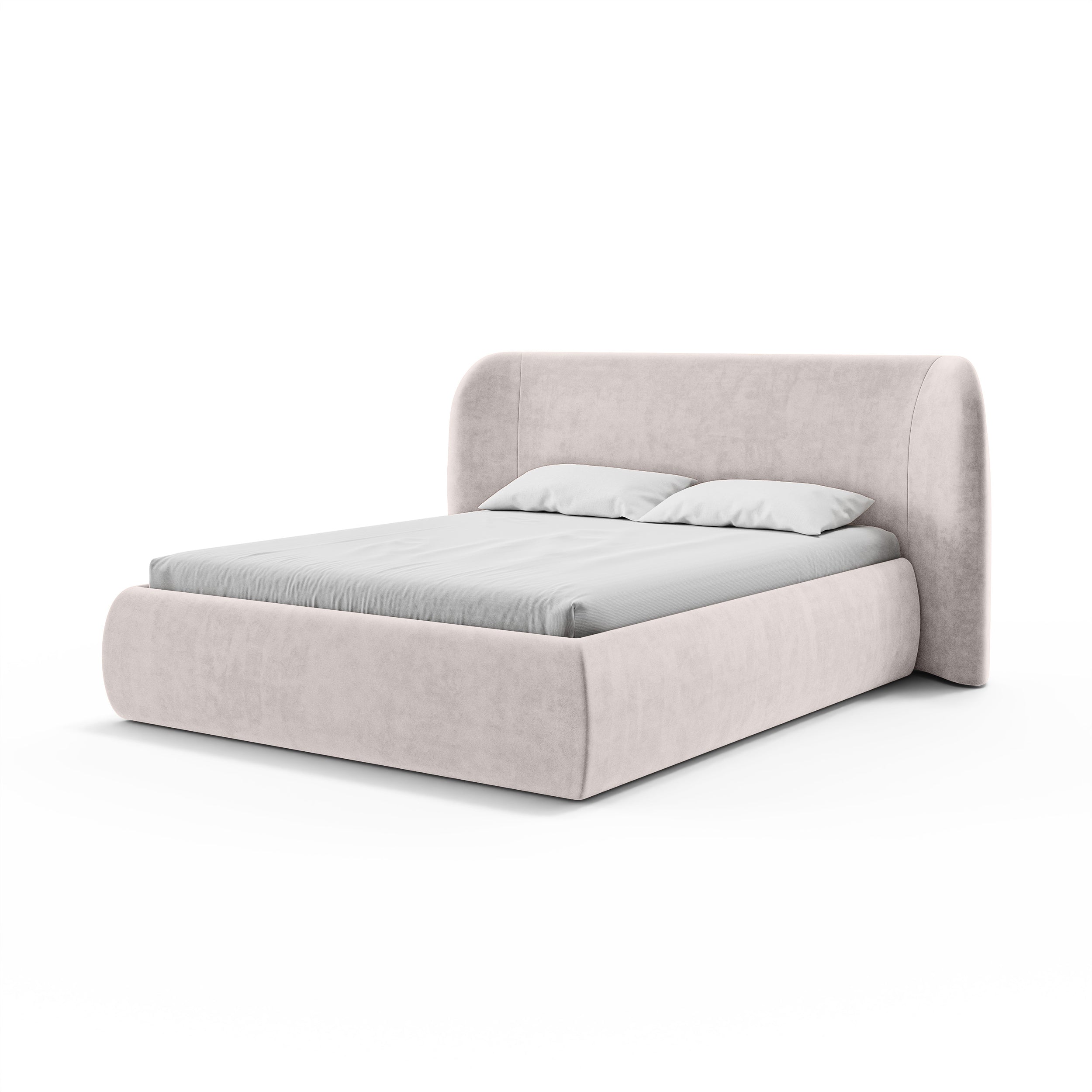 Łóżko tapicerowane z pojemnikiem w stylu modern soft | Frasspo