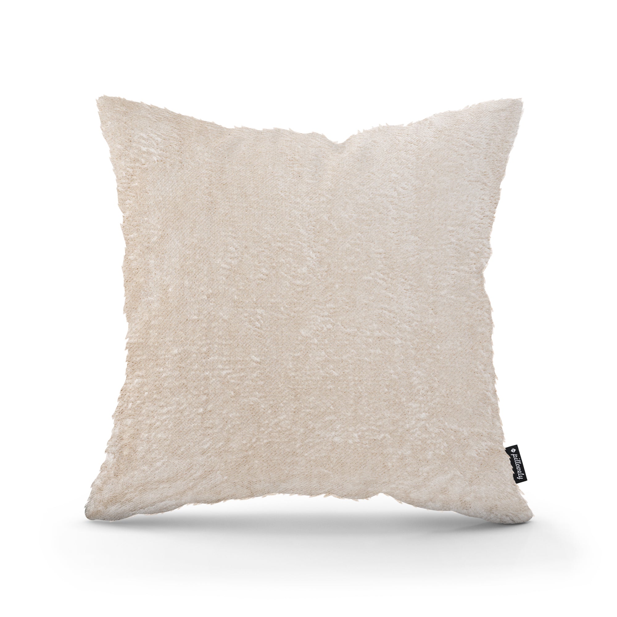 Poduszka dekoracyjna 45×45 cm w stylu glamour | Plusz Pergaminowy Beż (SORRISO 06)