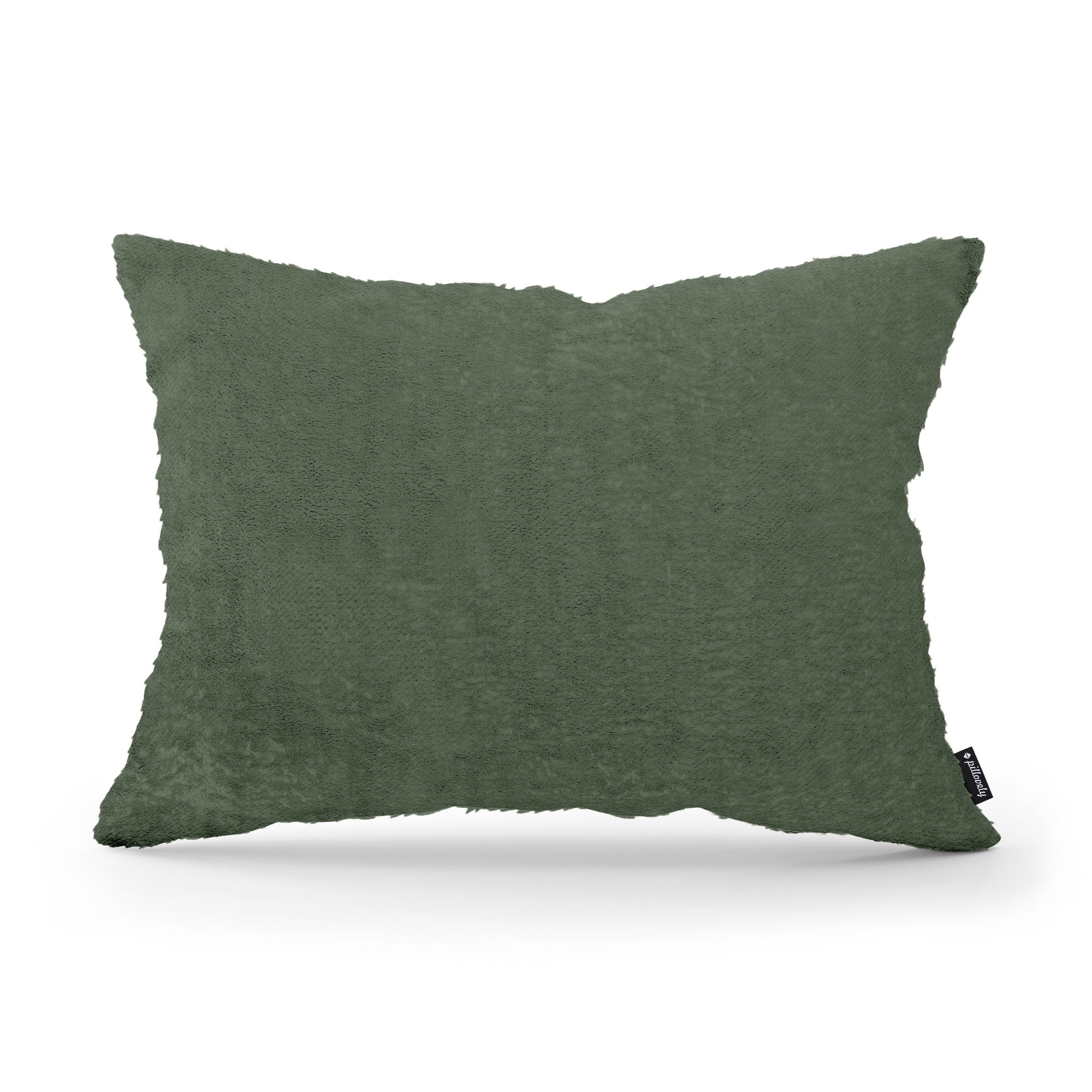 Poduszka dekoracyjna 40x55 cm w stylu glamour | Plusz Zielony Grafit (SORRISO 26)