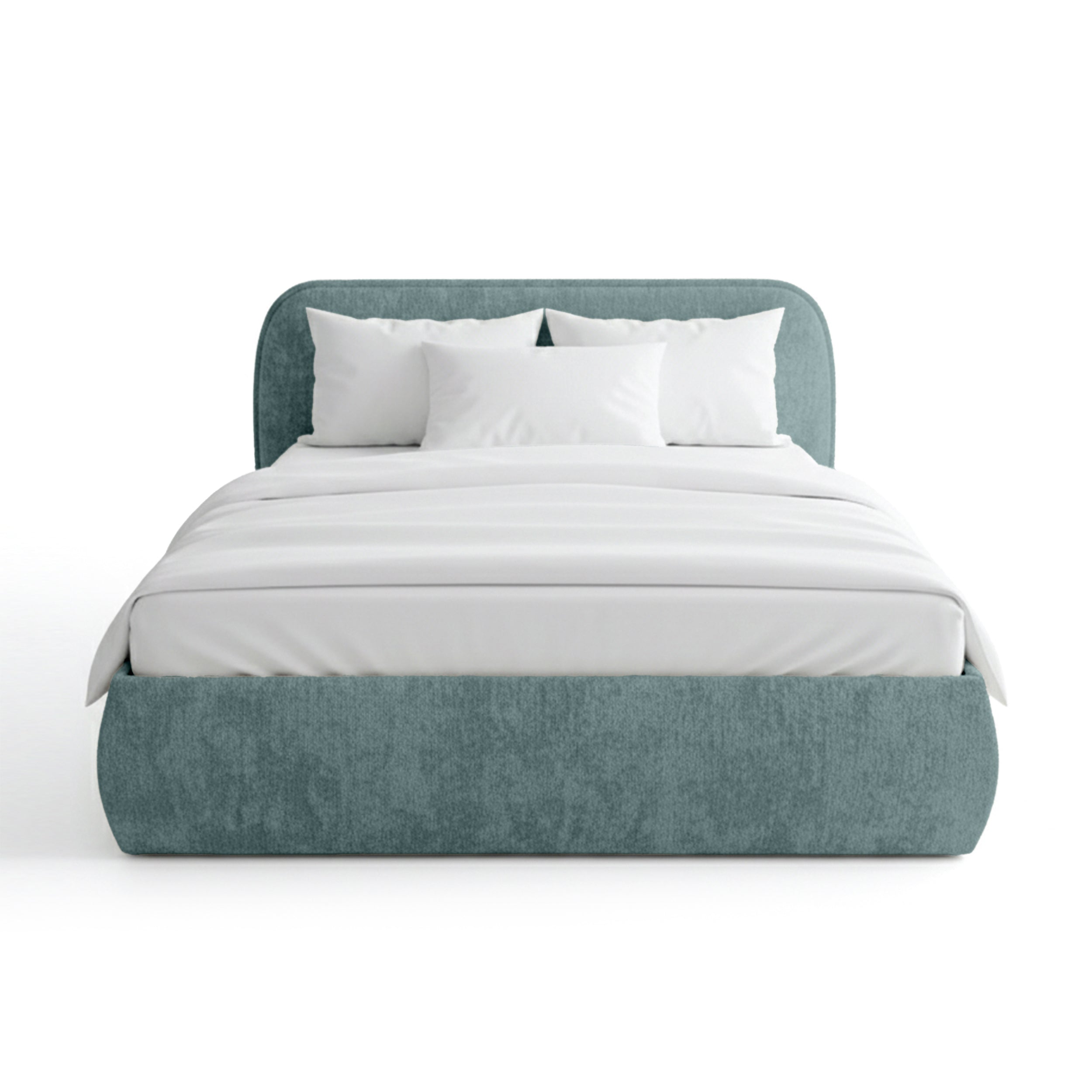 Łóżko tapicerowane z pojemnikiem w stylu soft modern | Eterial