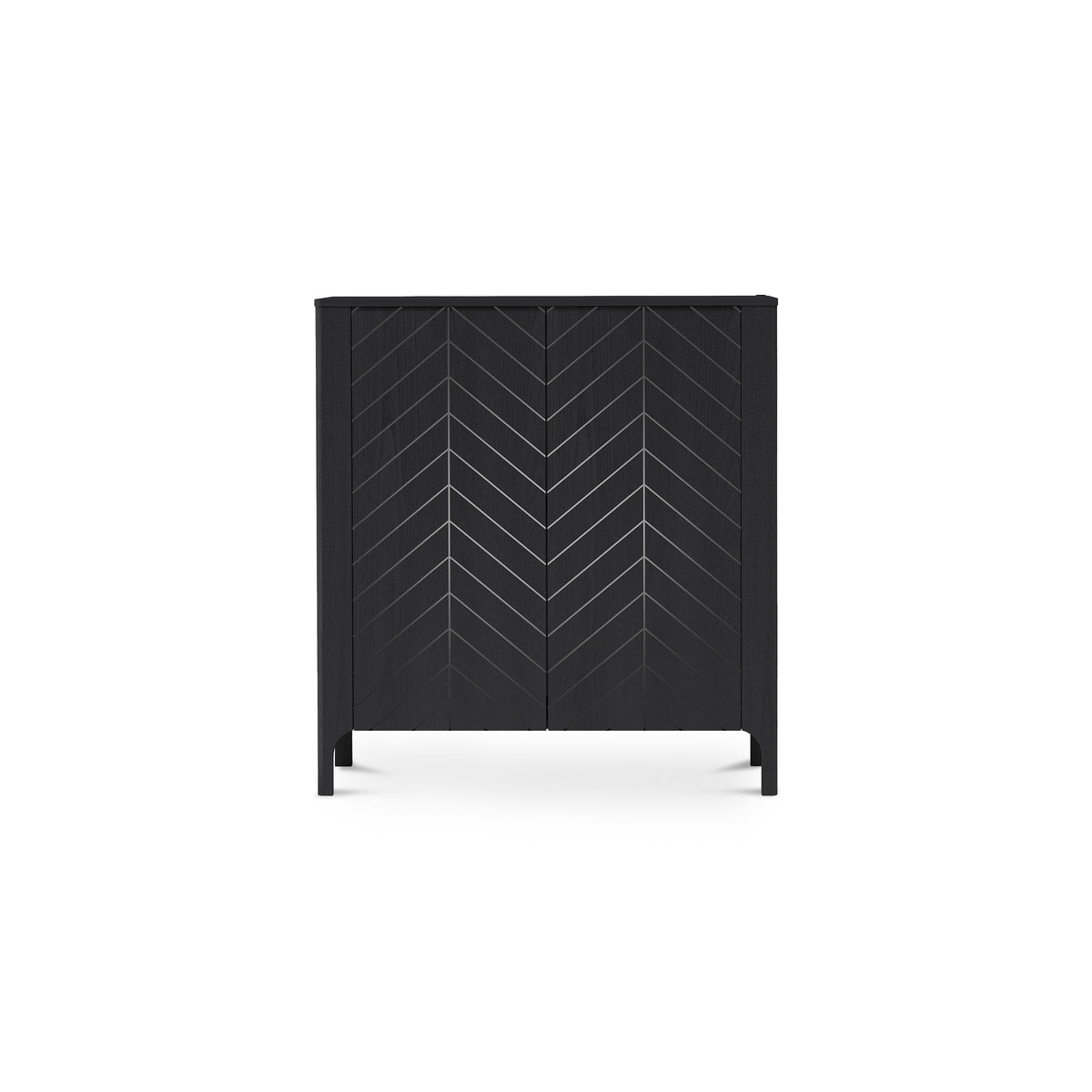 Komoda EKLIPSO 103x95 z dwudrzwiowym frontem w stylu nowoczesnym – kolor Czarny | Pillovely
