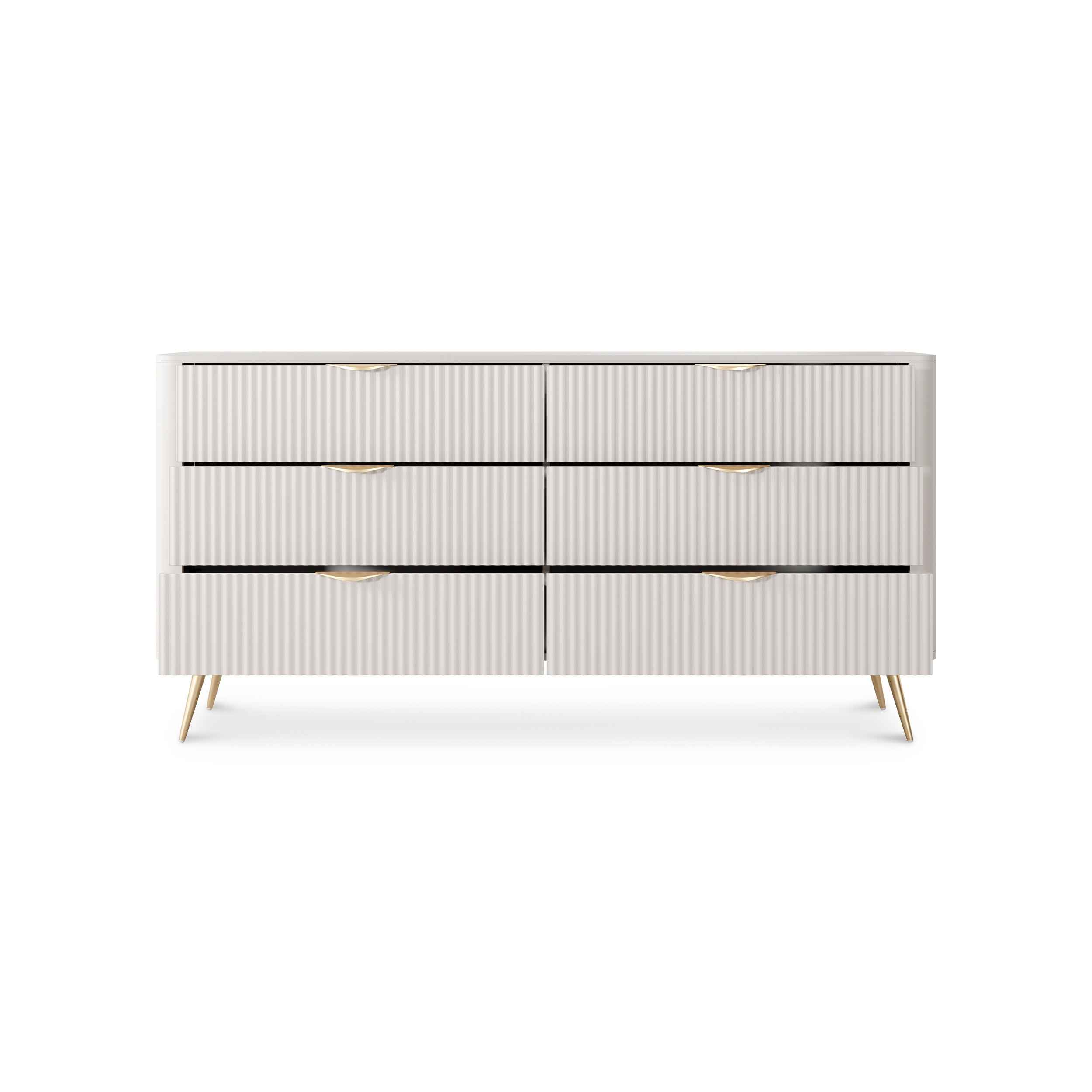 Komoda 163x81 z 6 szufladami w stylu eleganckim | Laanti