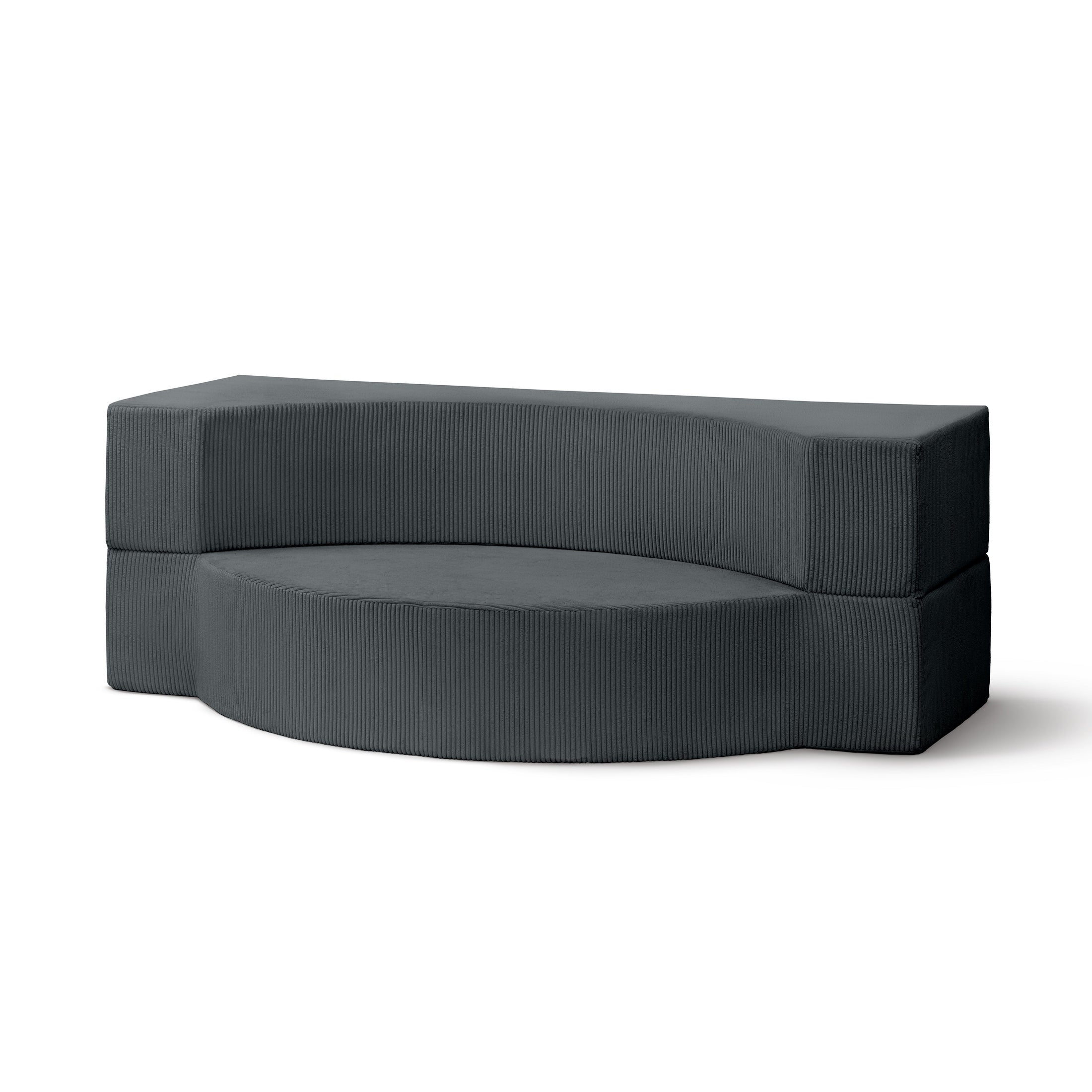 Sofa piankowa modułowa 200 cm z funkcją spania w stylu japandi | Lunaria Grafitowy Mech (POSO 60)
