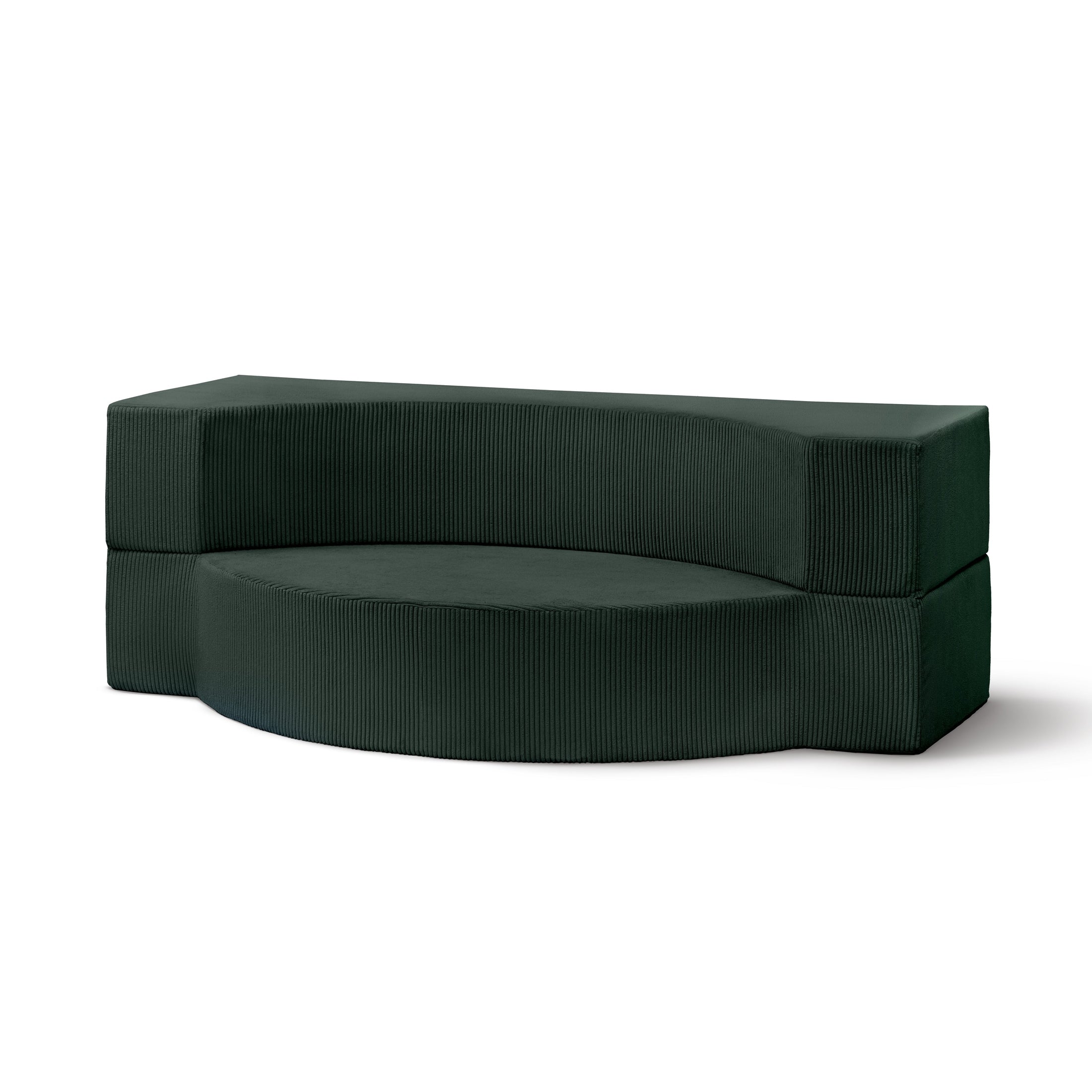 Sofa piankowa modułowa 200 cm z funkcją spania w stylu japandi | Lunaria Leśna Zieleń (POSO 14)