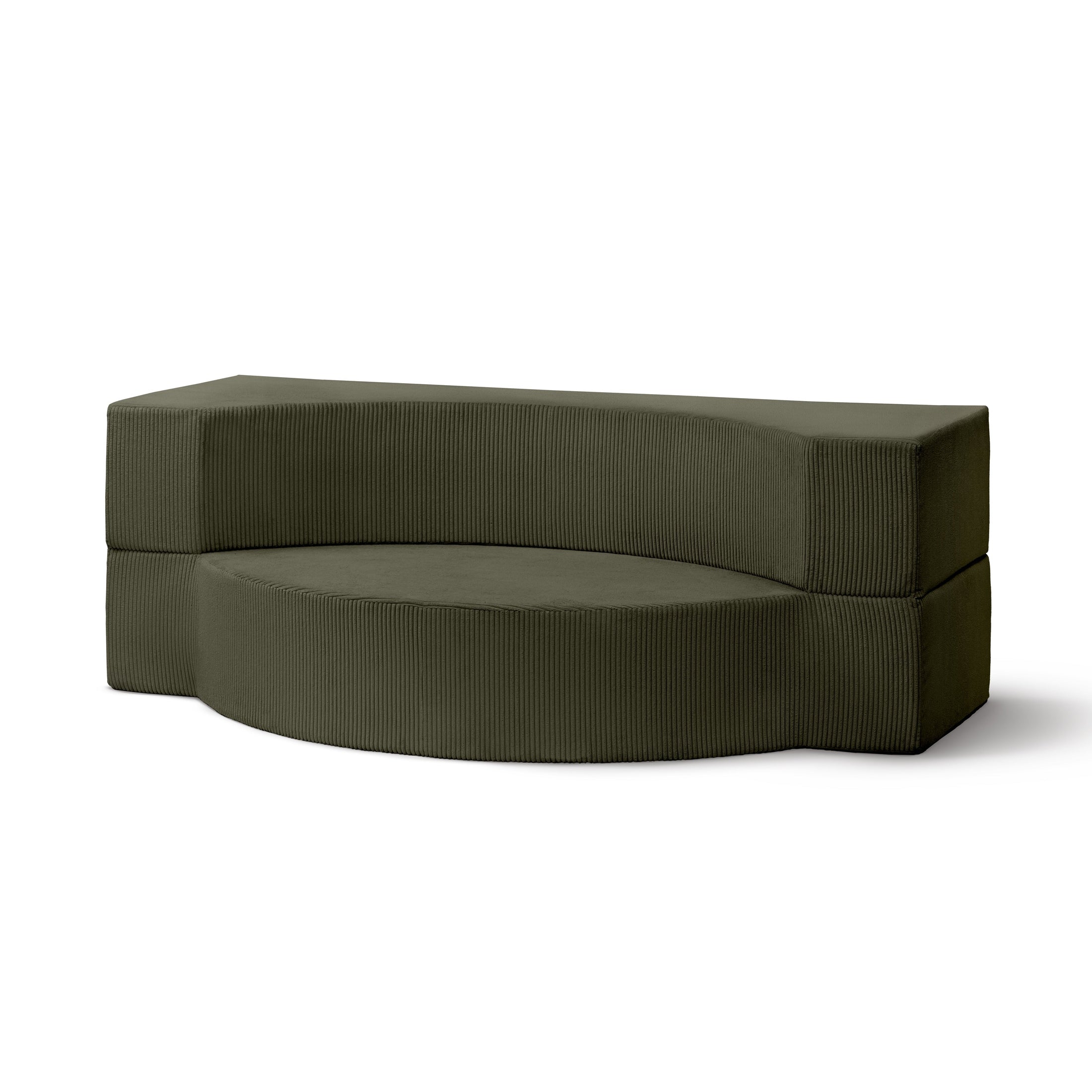Sofa piankowa modułowa 200 cm z funkcją spania w stylu japandi | Lunaria Zielony Dąb (POSO 46)
