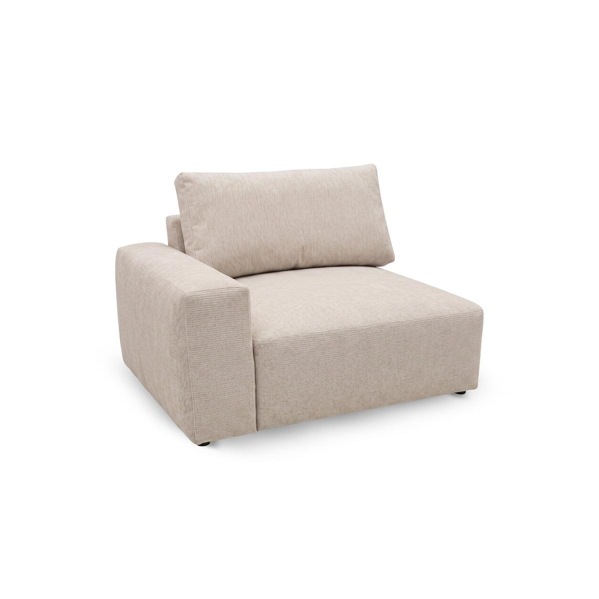 Moduł z podłokietnikiem sofy Iskeli Plus Kremowy Taupe (ARAGON 03) – moduł 128 × 109 cm, sofa modułowa do salonu
