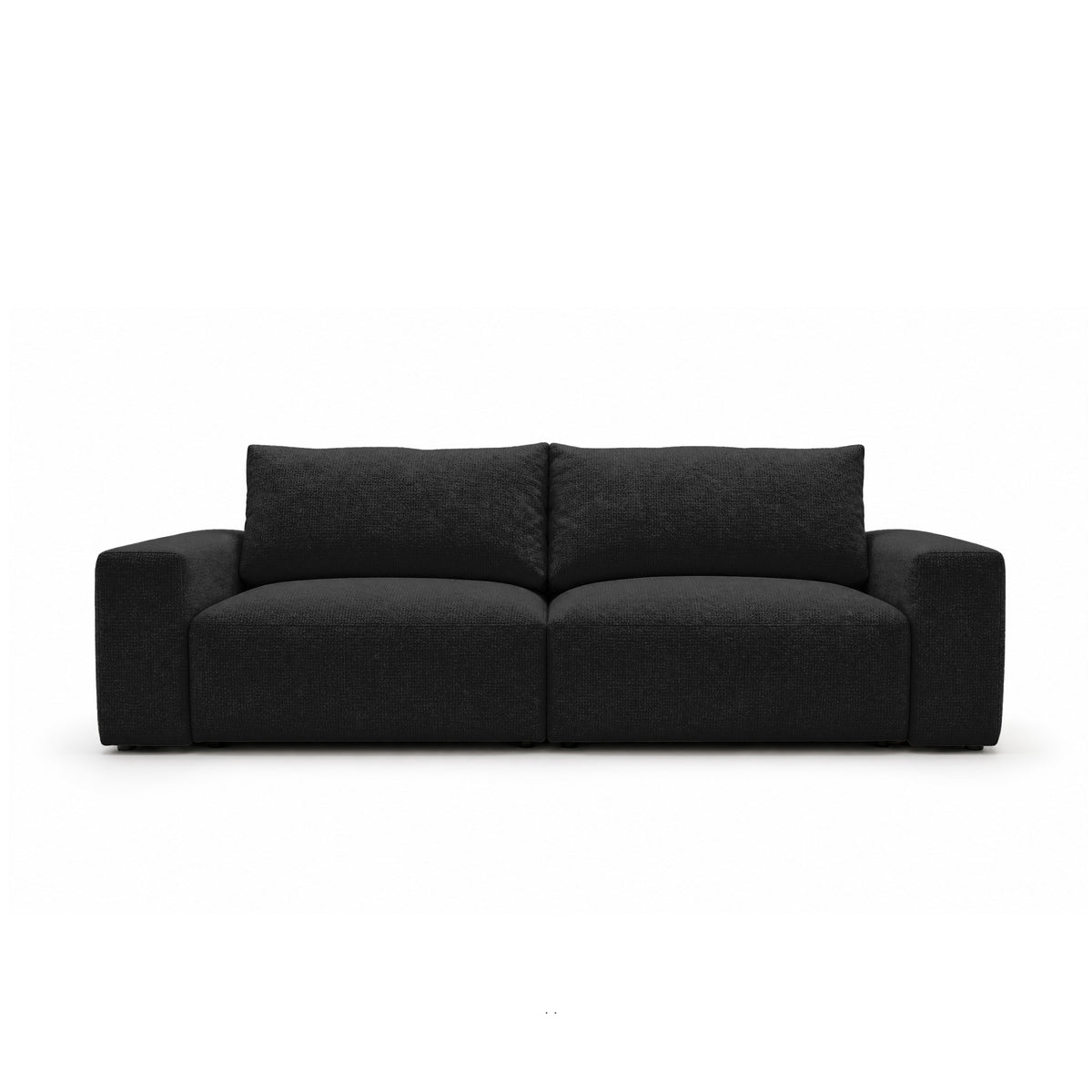 Sofa modułowa Iskeli 260 cm Krucza Głębia (ARAGON 99) z przodu – sofa z pojemnikiem na pościel w tkaninie Aragon