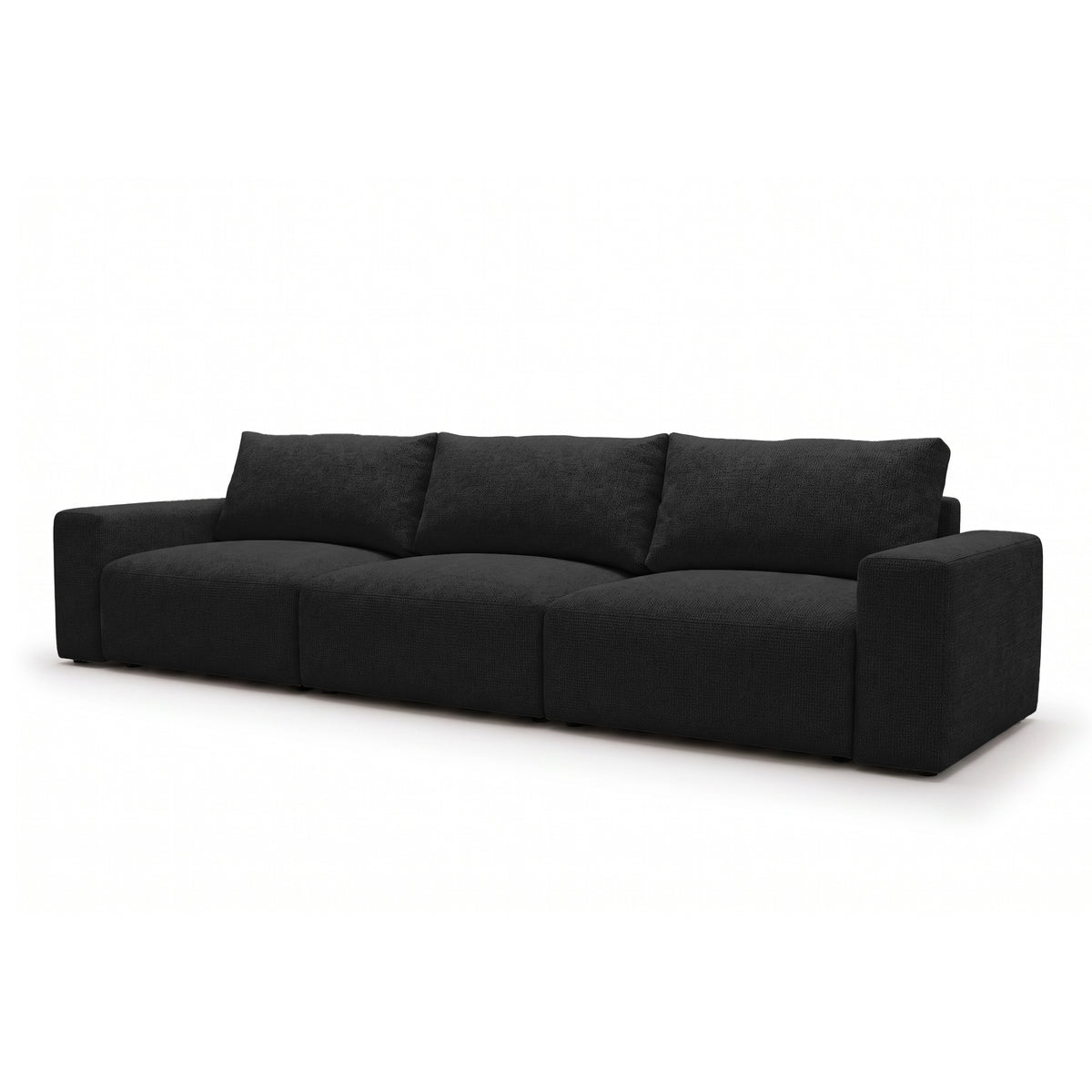 Sofa modułowa Iskeli Plus 361 cm Krucza Głębia (ARAGON 99) z ukosa – sofa z funkcją spania w tkaninie Aragon
