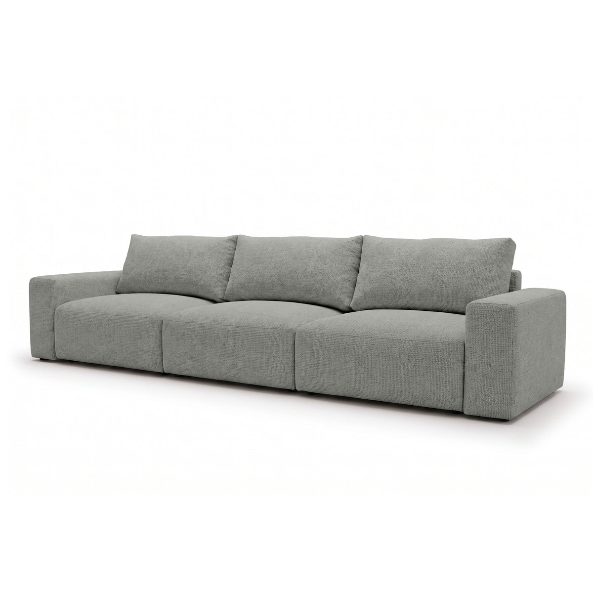 Sofa modułowa Iskeli Plus 361 cm Stalowa Szarość (ARAGON 83) z ukosa – sofa z funkcją spania w tkaninie Aragon