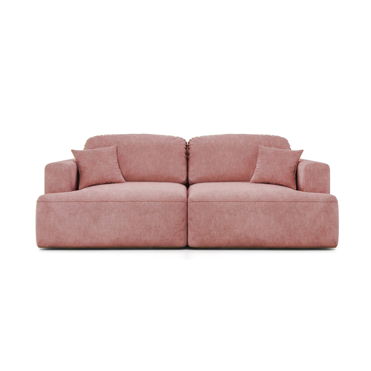 Sofa Senvali 241 cm Cynamonowa Śliwka (CLOUD 63) – welurowa sofa do salonu, widok z przodu