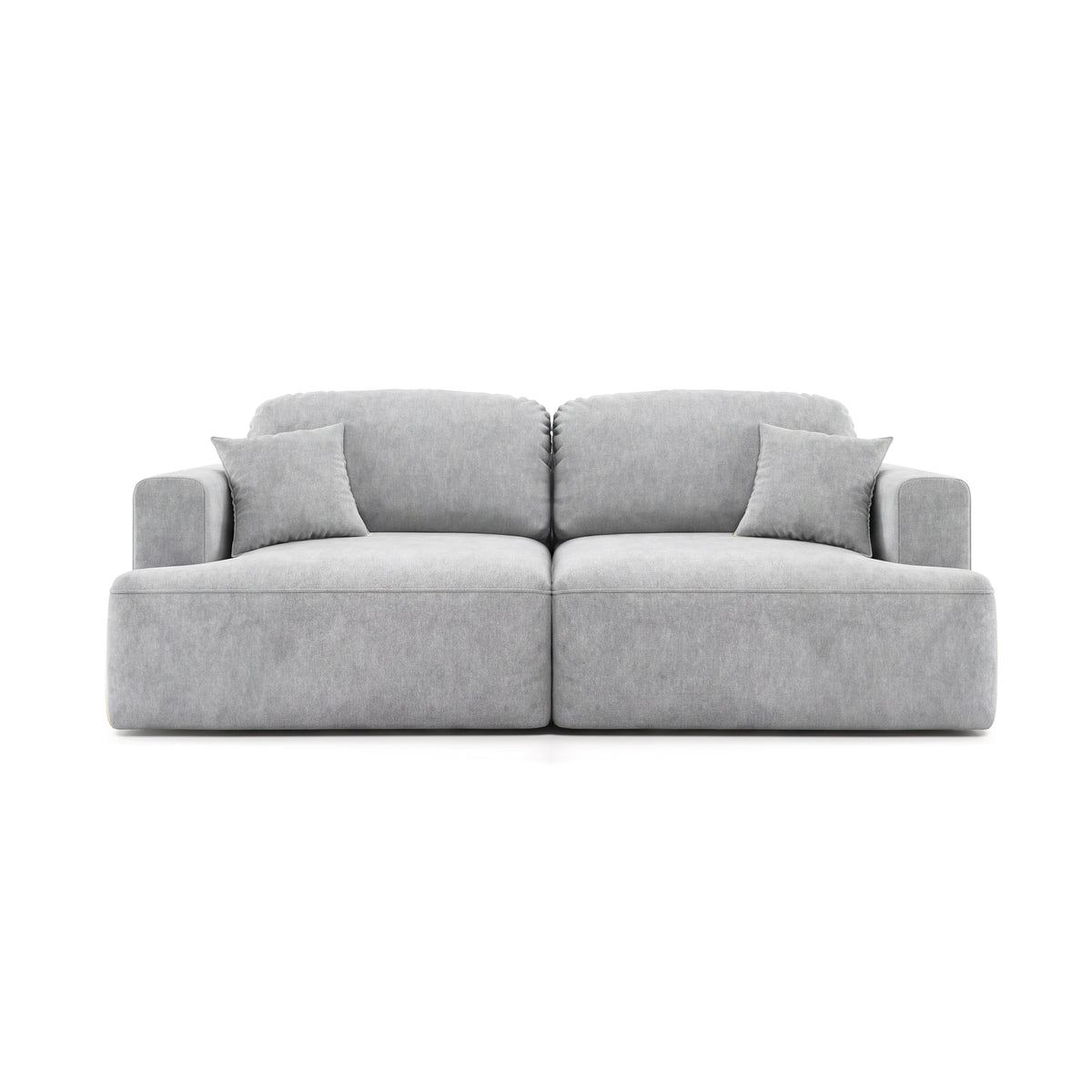 Sofa Senvali 241 cm Przygaszona Purpura (CLOUD 82) – sofa z poduszkami dekoracyjnymi, widok z przodu
