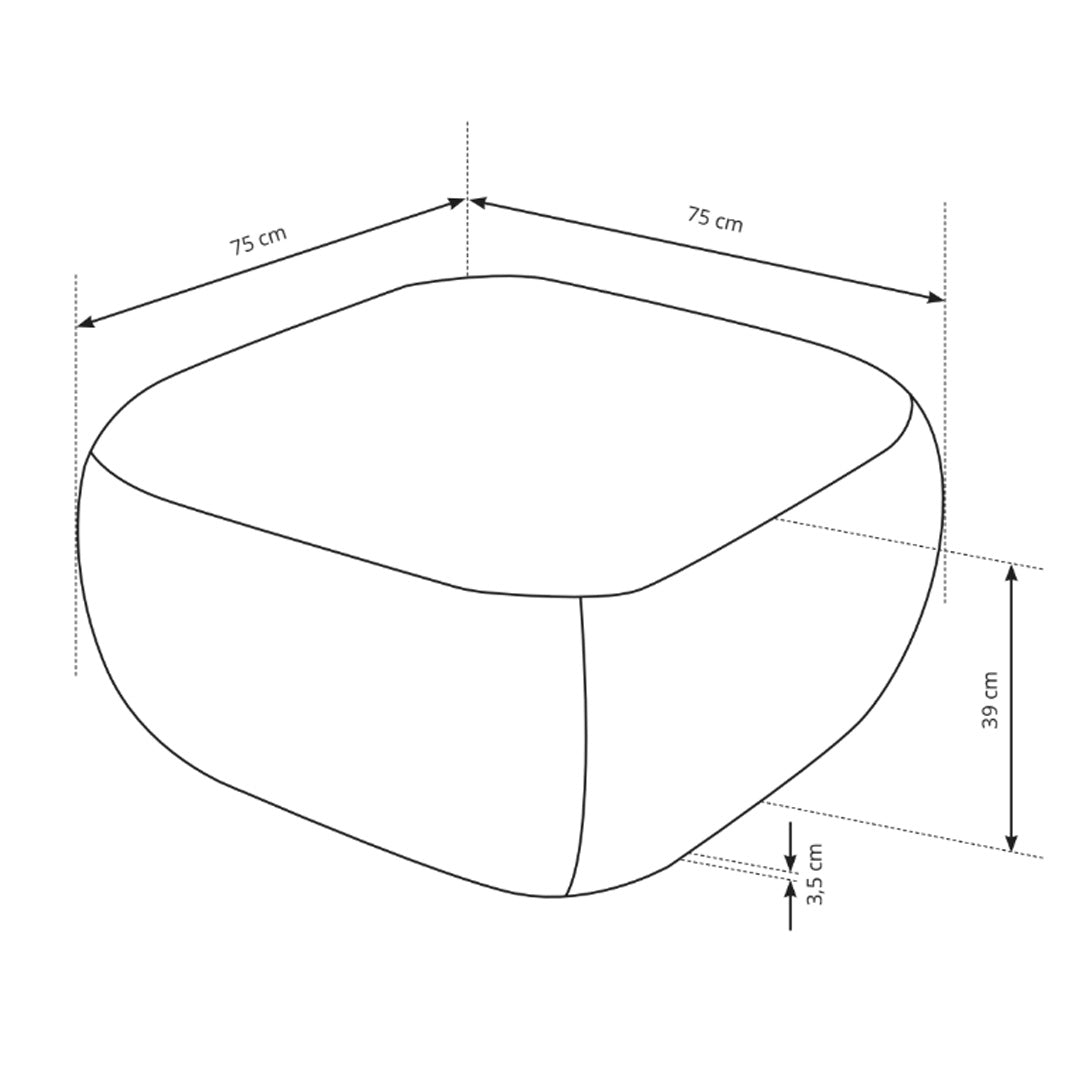Pufa wypoczynkowa 75x39 cm z pianki PUR w stylu japandi, tkanina Aragon | OLEMO