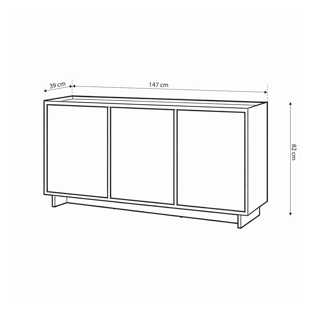 Komoda z półkami 147x82 w stylu japandi | Kiyro