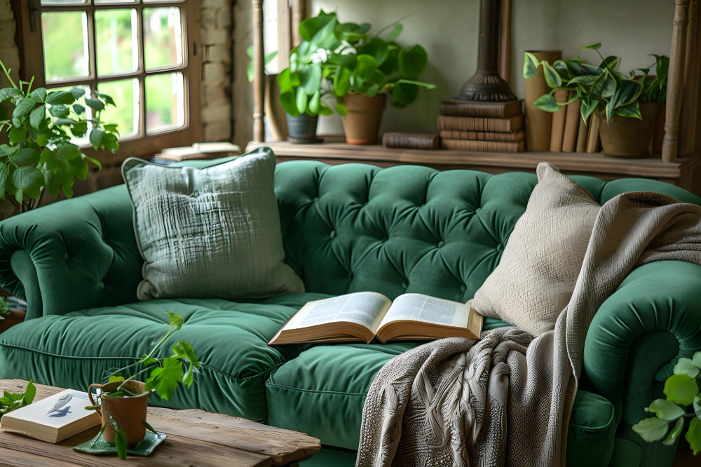 Butelkowa zieleń we wnętrzach – elegancja, która nigdy nie wychodzi z mody