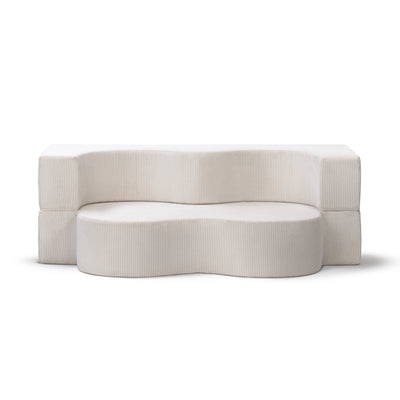 Sofa piankowa wolnostojąca 200 cm z funkcją spania w stylu japandi | Kamelia