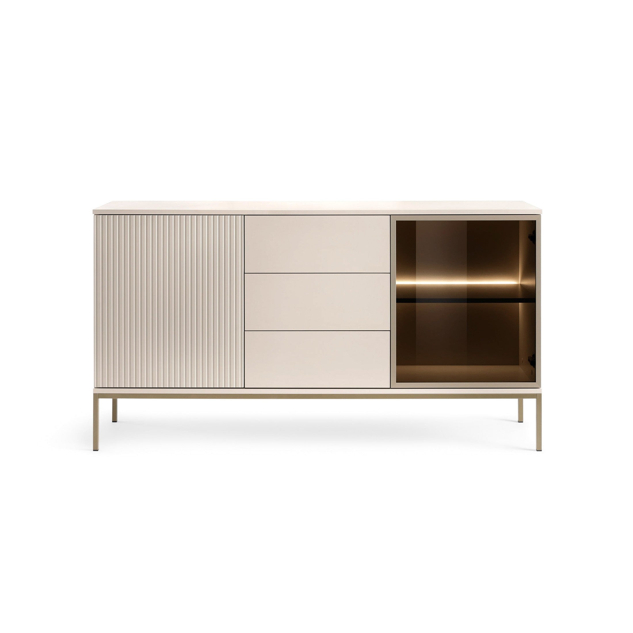 Komoda z szufladami i drzwiami 154x83 w stylu loft | Lampy