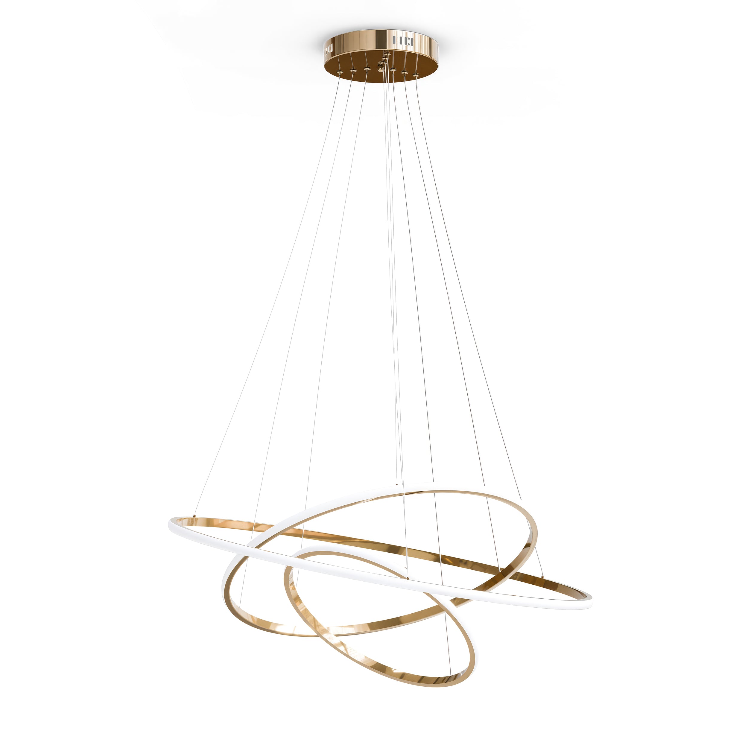 Lampa wisząca LED z trzema pętlami światła w stylu glamour | Movimento
