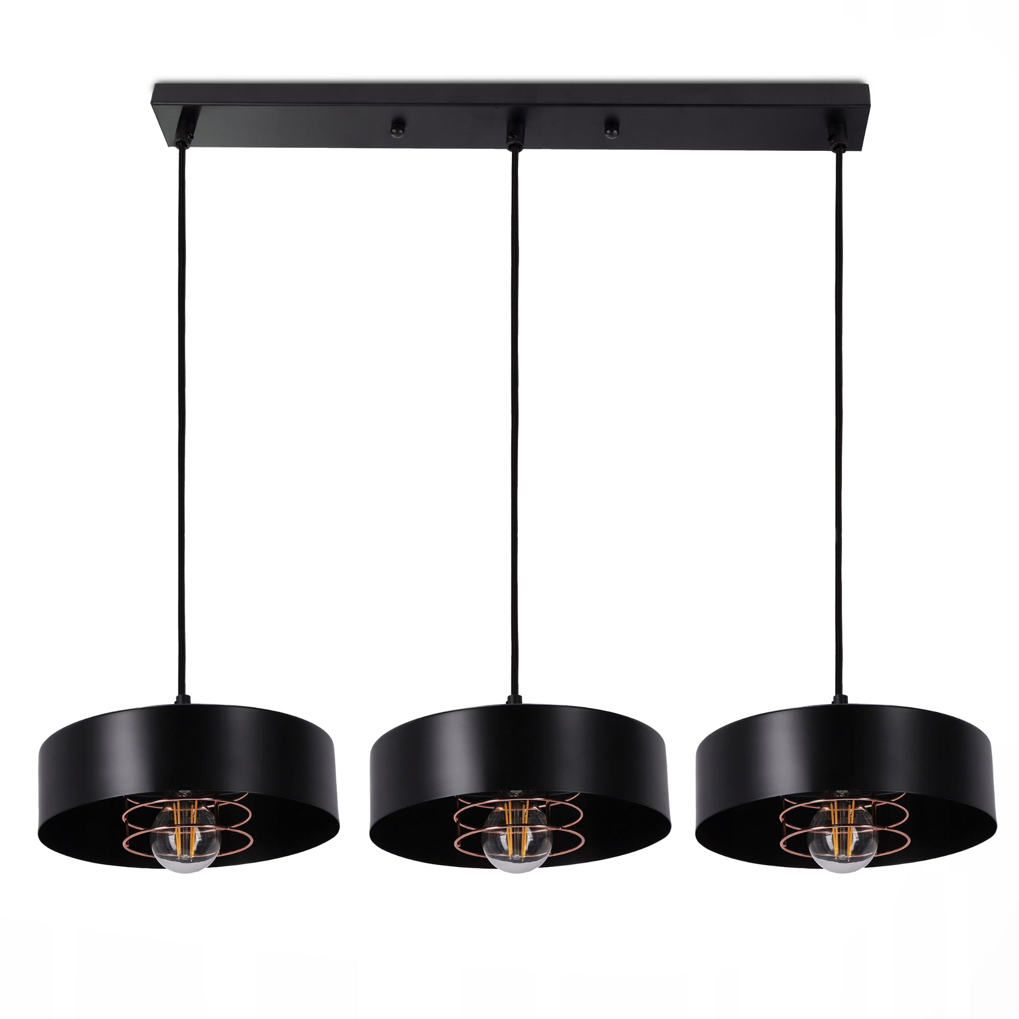 Czarna lampa wisząca Spirra