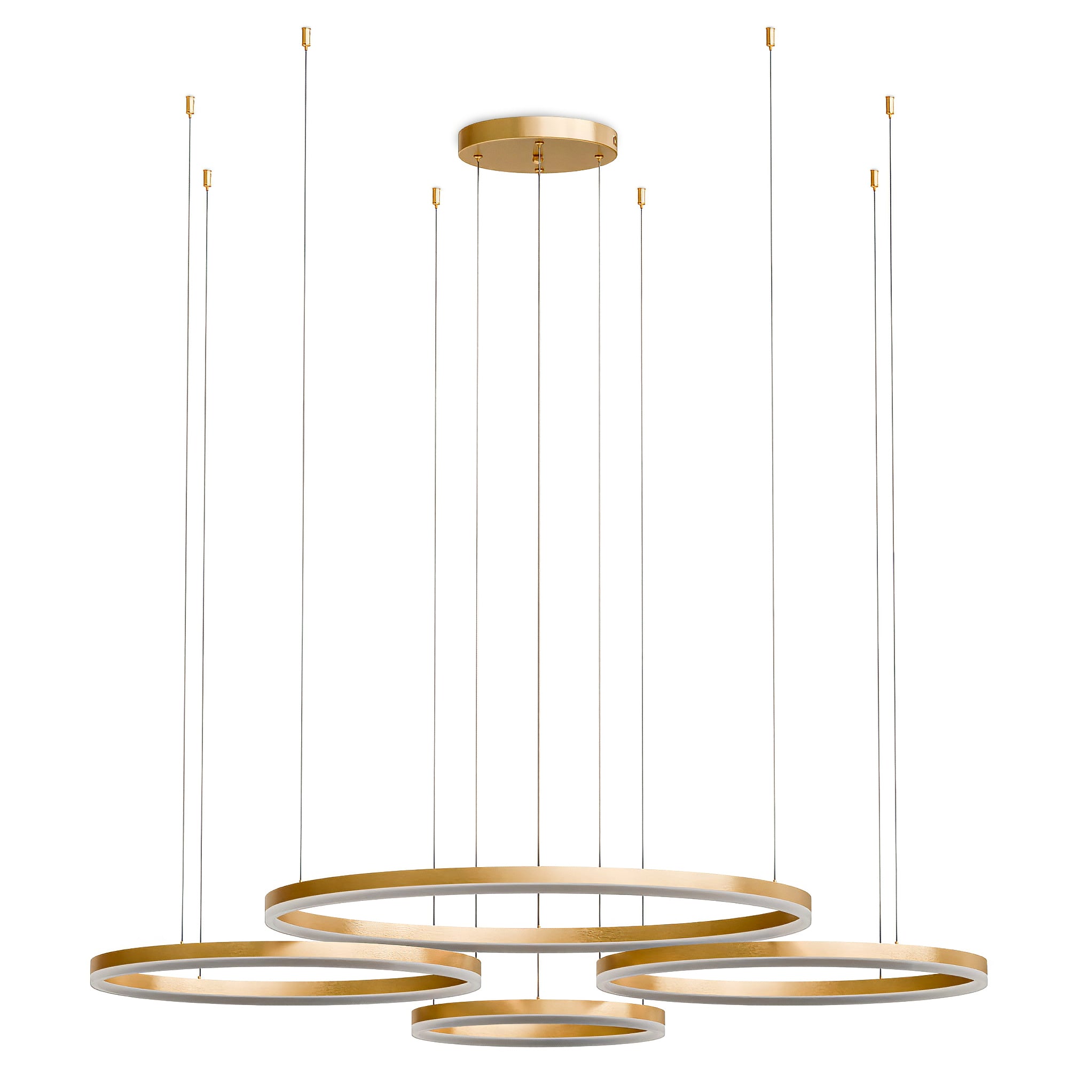 Lampa wisząca LED z czterema pierścieniami w stylu glamour | Soliva
