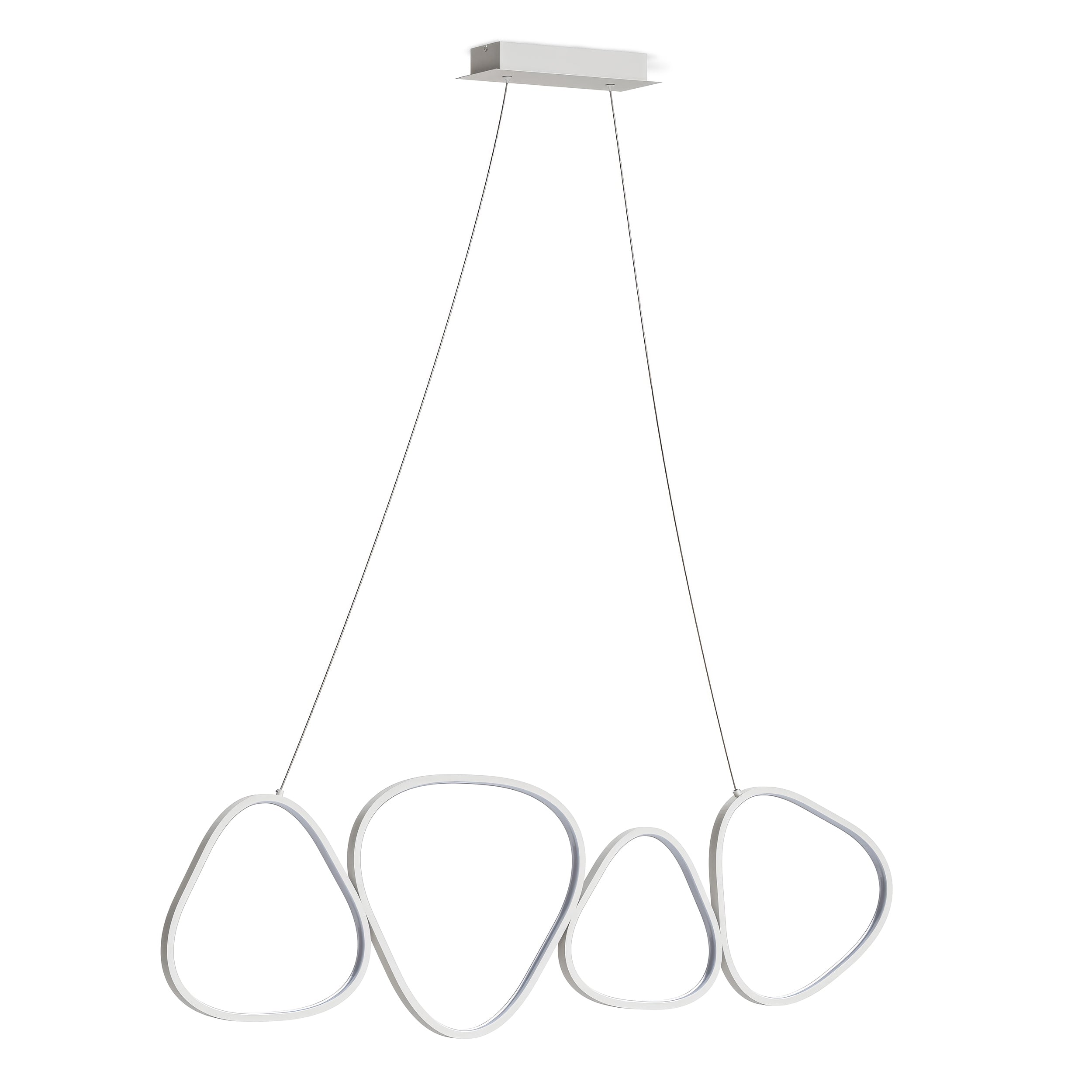 Lampa wisząca LED z czterema pętlami światła w stylu nowoczesnym | Loria Biały