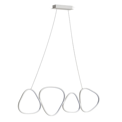 Lampa wisząca LED z czterema pętlami światła w stylu nowoczesnym | Loria Biały