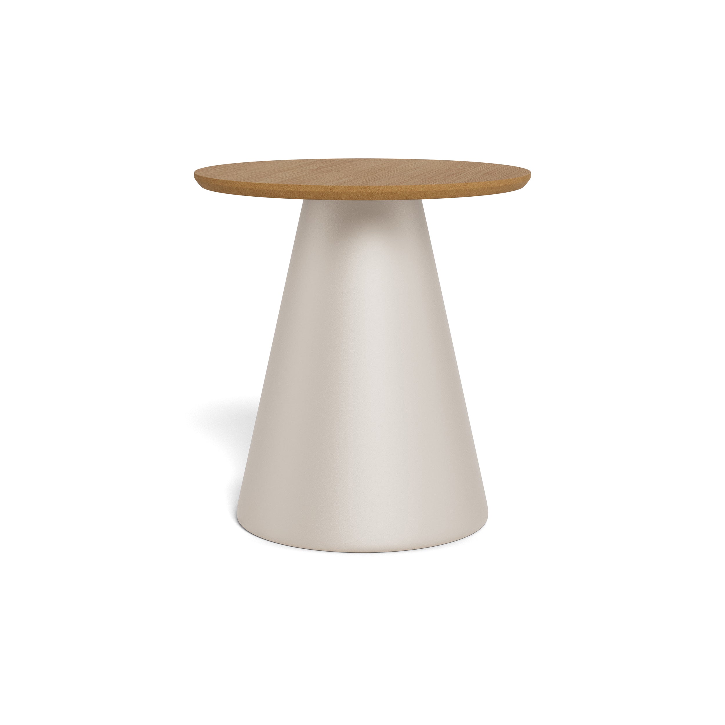 Okrągły stolik kawowy o średnicy 45 cm w stylu soft loft | Talin Ciepły Beż