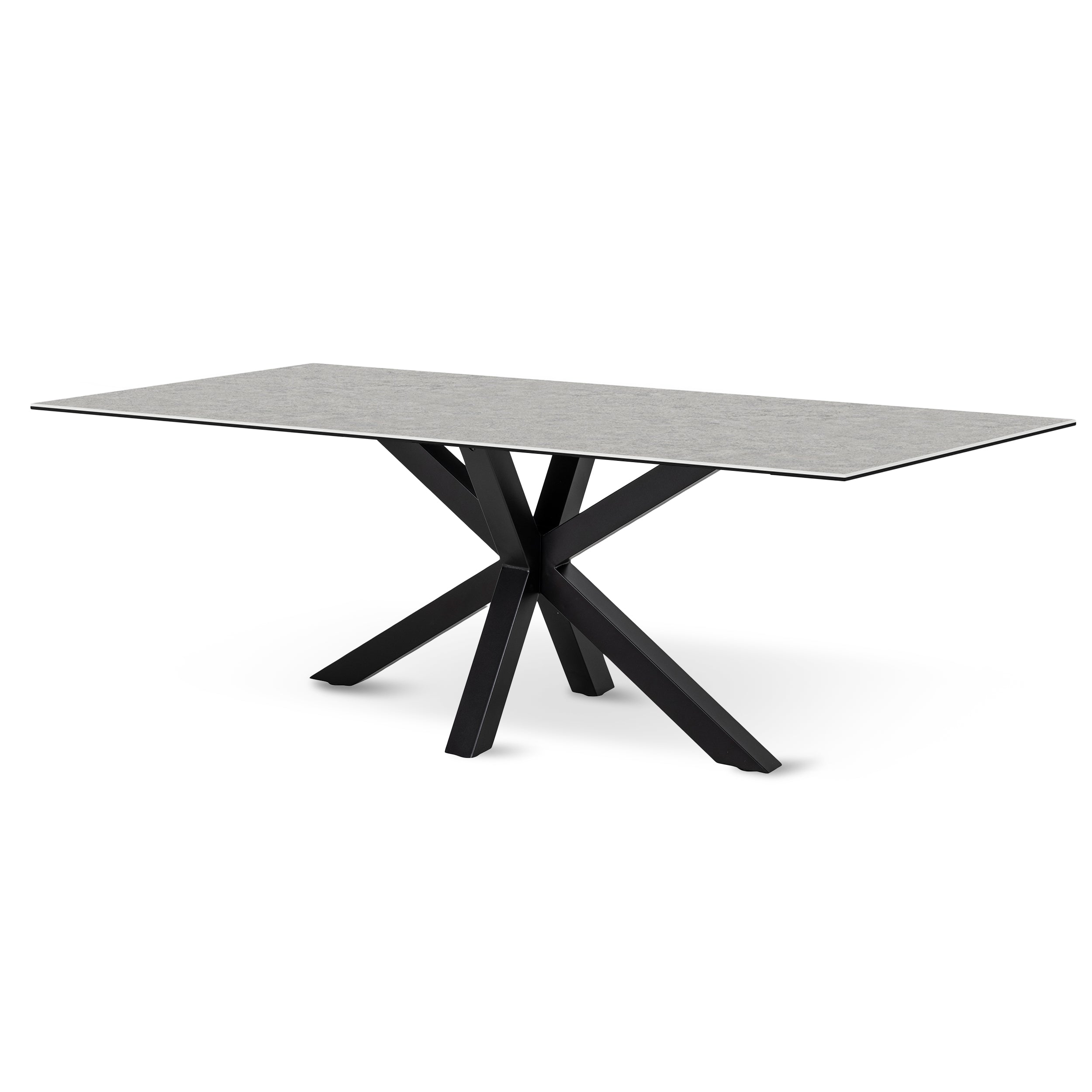 Stół do jadalni 200x76 w stylu nowoczesnym - elegancki blat ceramiczny, metalowa podstawa, 4 warianty kolorystyczne| Oryss Jasny Popiel
