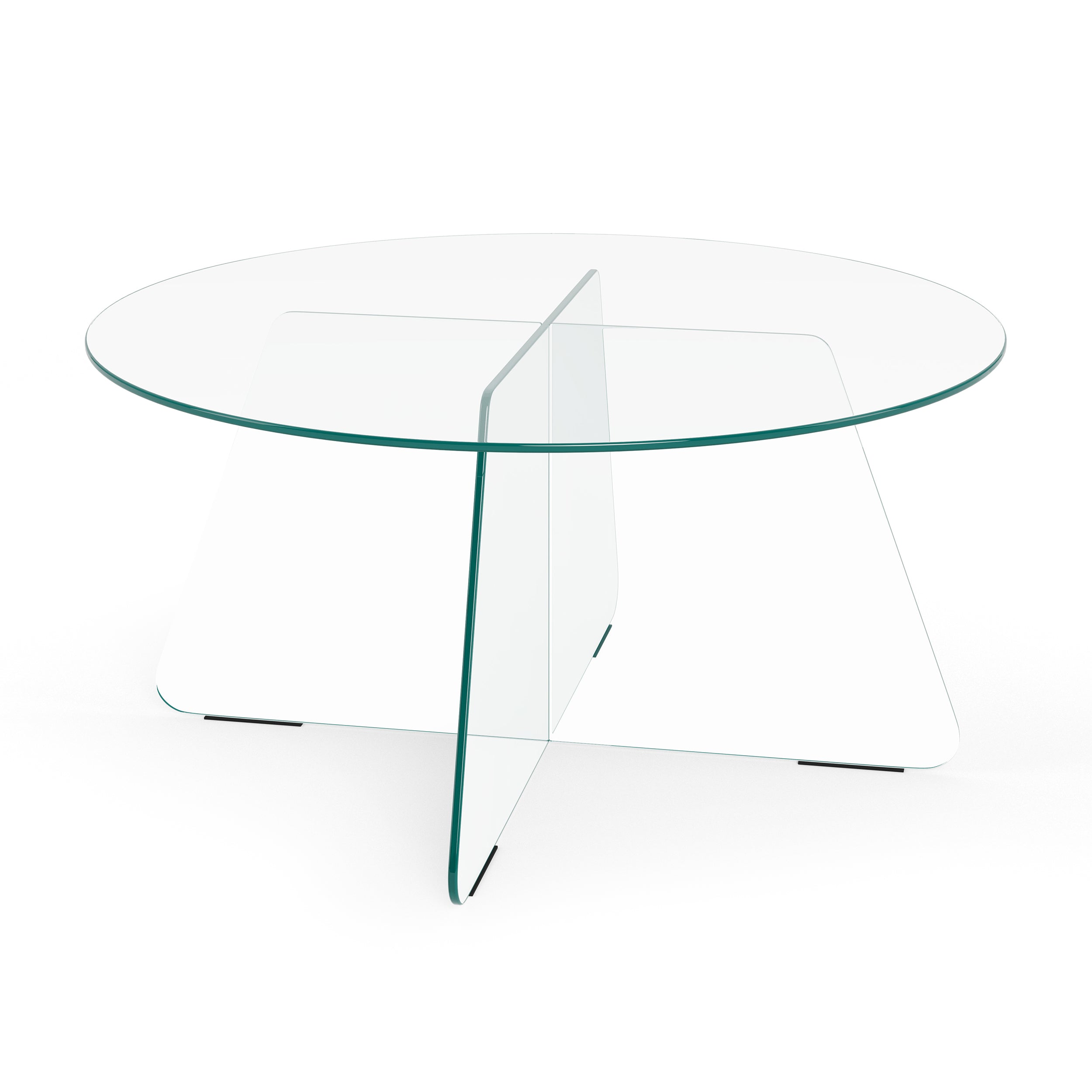 Okrągły stolik kawowy do salonu o średnicy 80 cm w stylu nowoczesnym | Aria Glass Krystaliczne