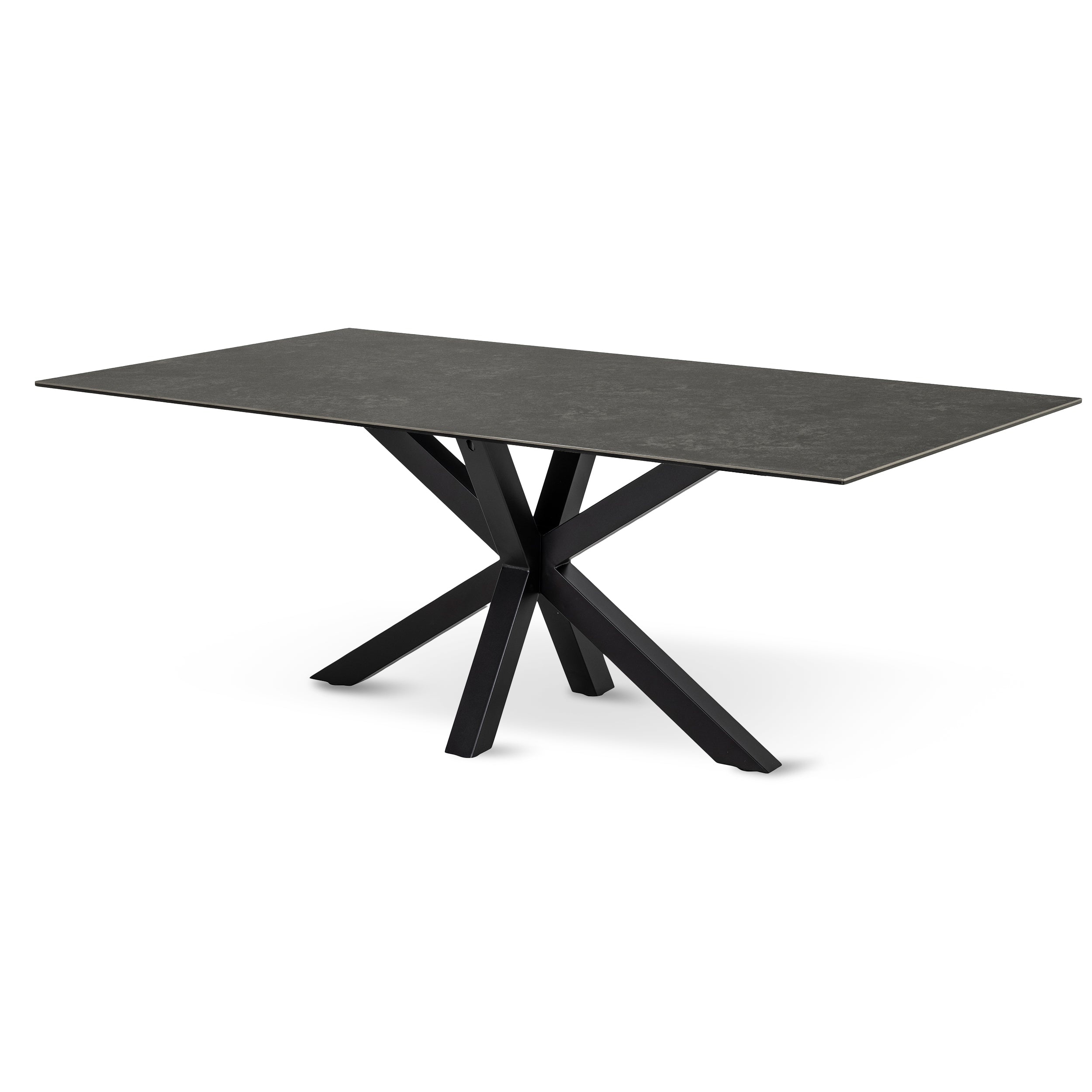 Stół do jadalni 200x76 w stylu nowoczesnym - elegancki blat ceramiczny, metalowa podstawa, 4 warianty kolorystyczne| Oryss Ciemny Grafit