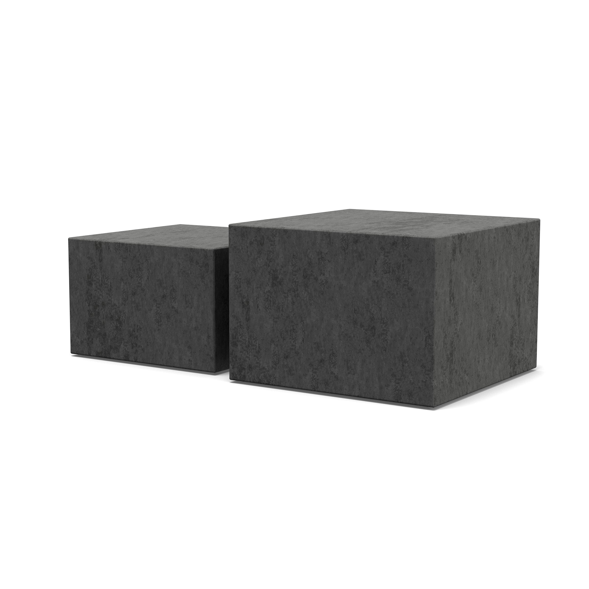 Zestaw dwóch stolików kawowych w stylu modern organic | Quadrato Ciemny Kamień