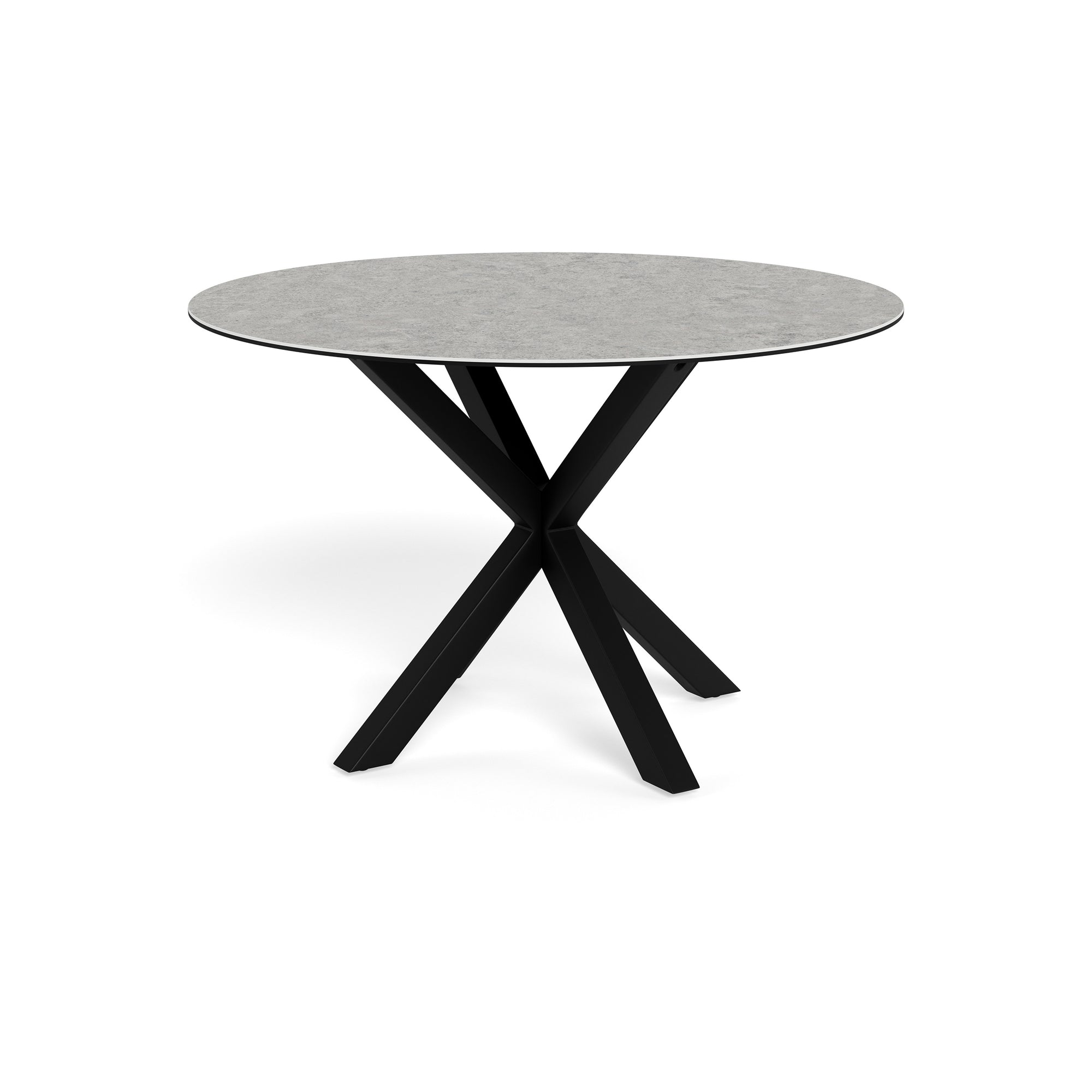 Okrągły stół do jadalni 119x76 w stylu nowoczesnym - ceramiczne wykończenie, loftowy charakter, 6 wariantów| Stela Jasny Kamień