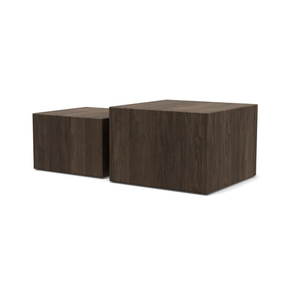 Zestaw dwóch stolików kawowych w stylu modern organic | Quadrato Ciemne Drewno
