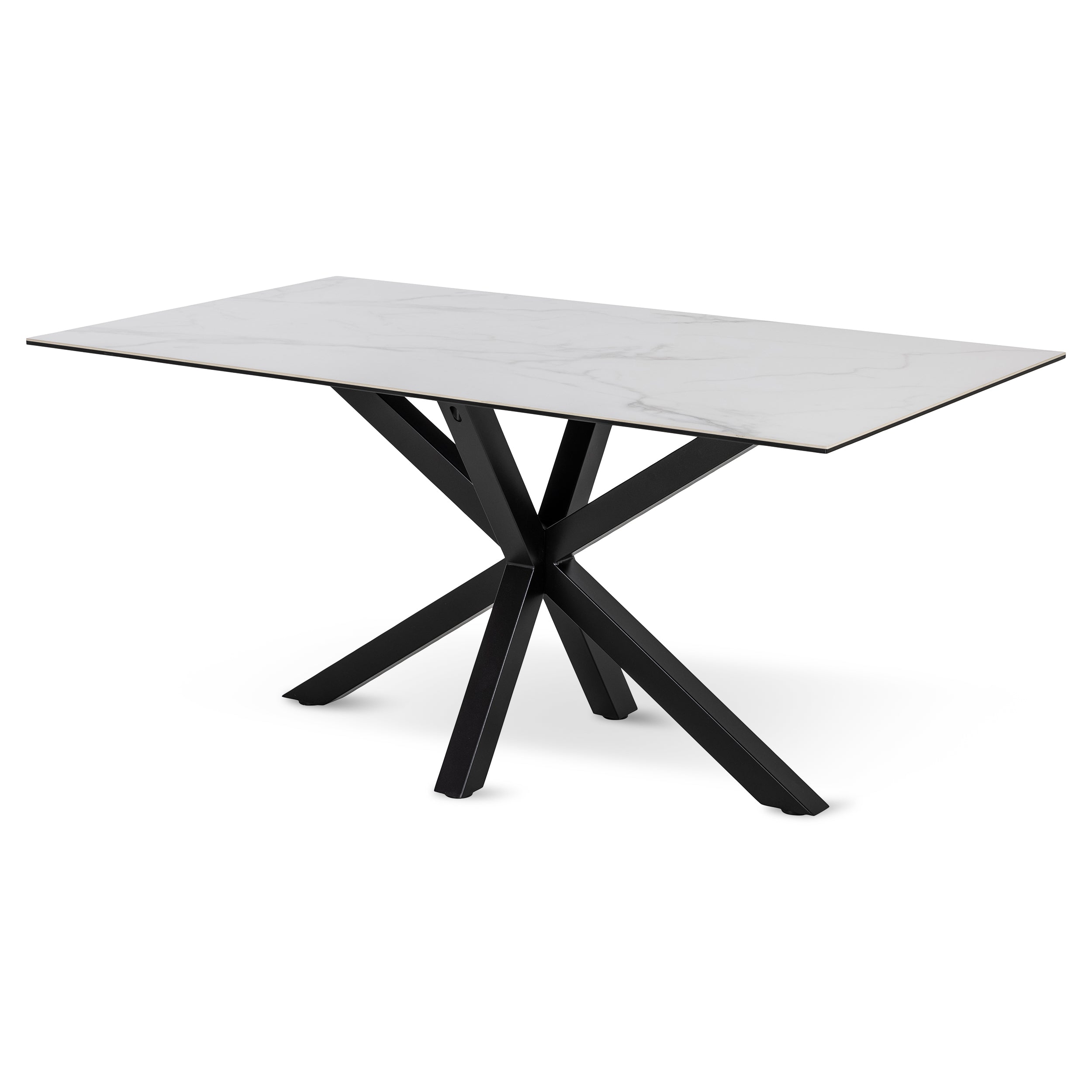 Stół do jadalni 160x76 w stylu nowoczesnym - elegancki blat ceramiczny, 4 warianty kolorystyczne | Oryss Chłodna Biel